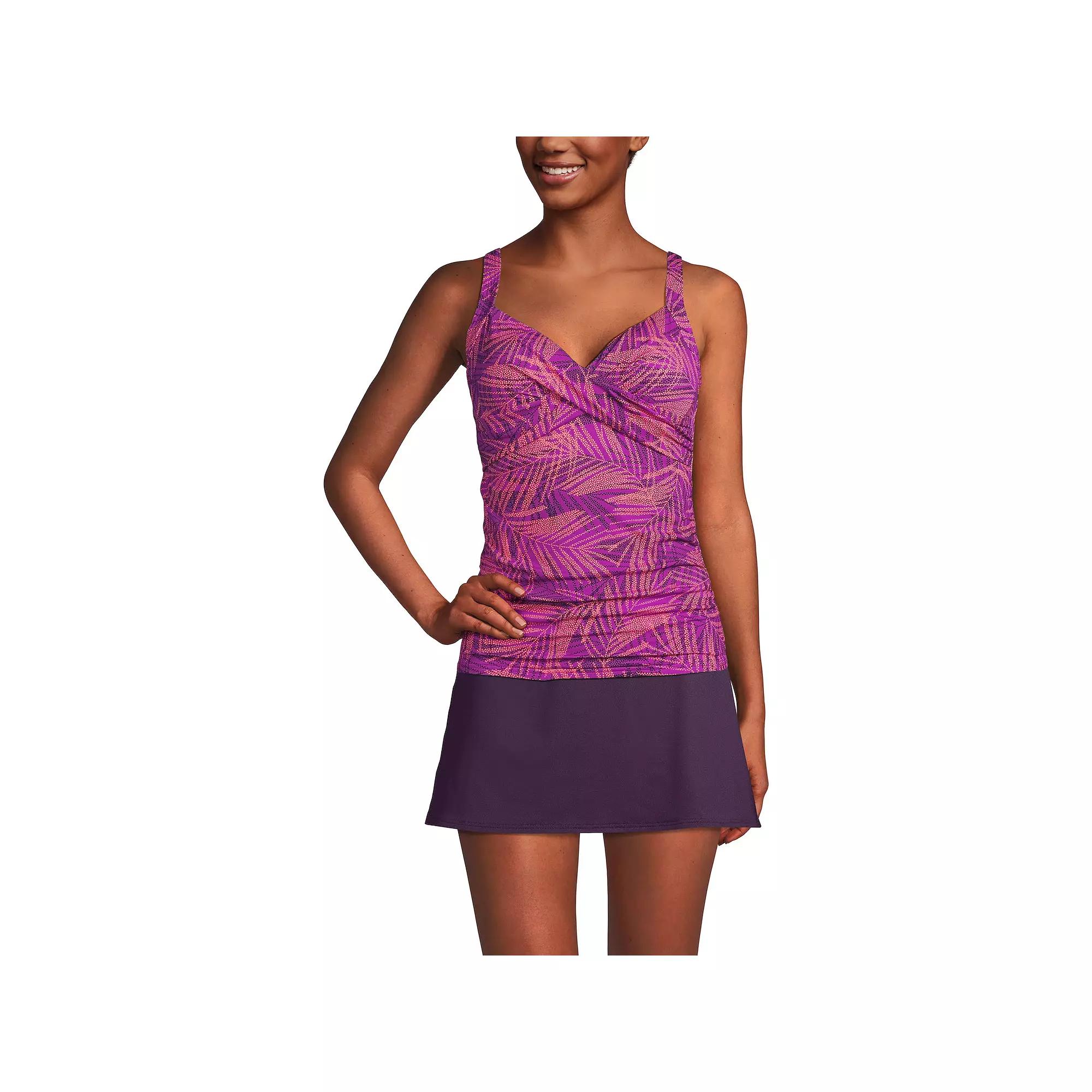 Women's Lands' End Surplice Underwire Tankini Swimsuit Top,  Product Image