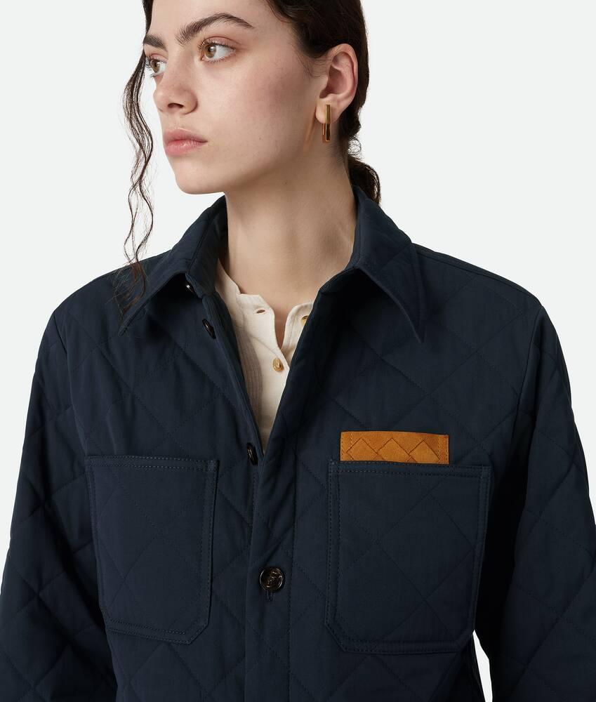 Women's Quilted Cotton Overshirt in Midnight blue Product Image
