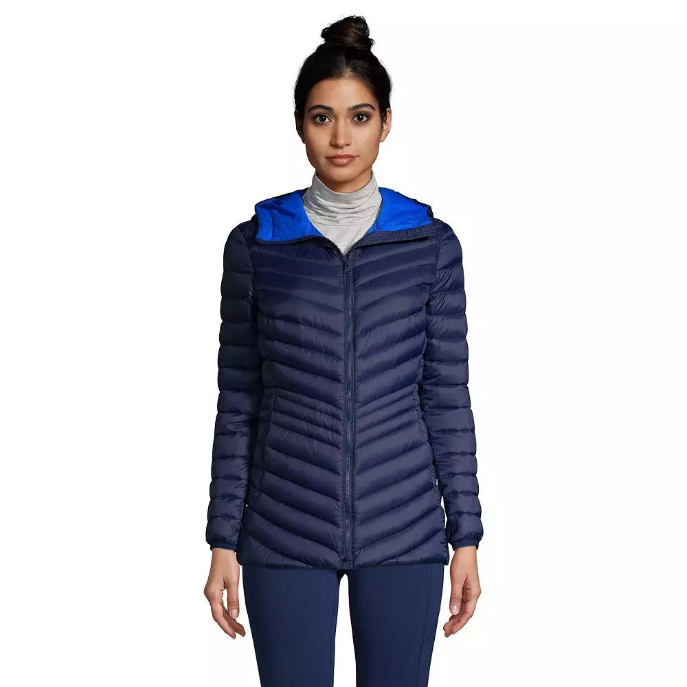 Women's Lands' End Hooded Down Wanderweight Ultralight Packable Jacket,  Product Image