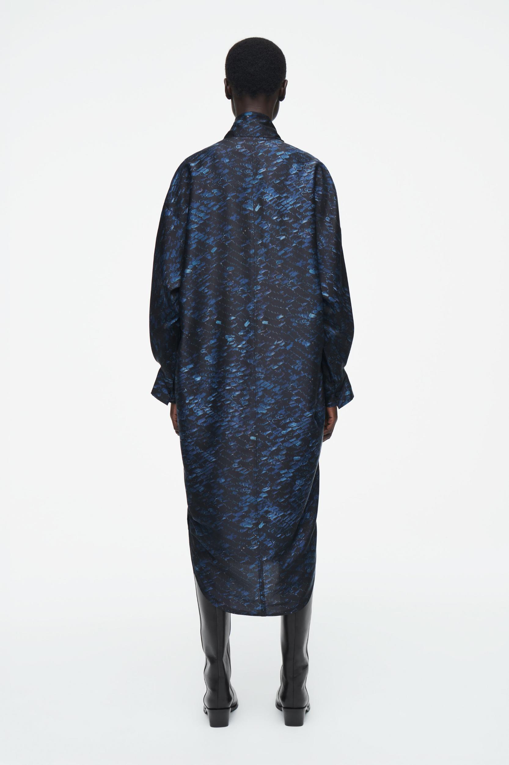 PRINTED SCARF-DETAIL MIDI DRESS Product Image