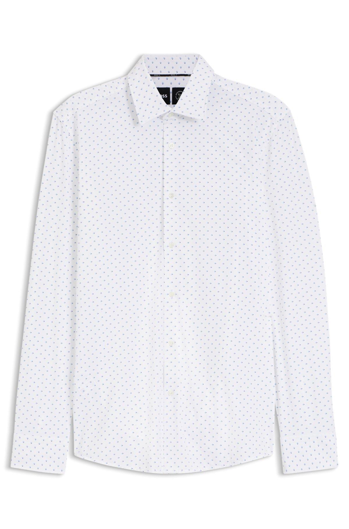 Slim-fit shirt in geometric-print performance-stretch fabric Product Image