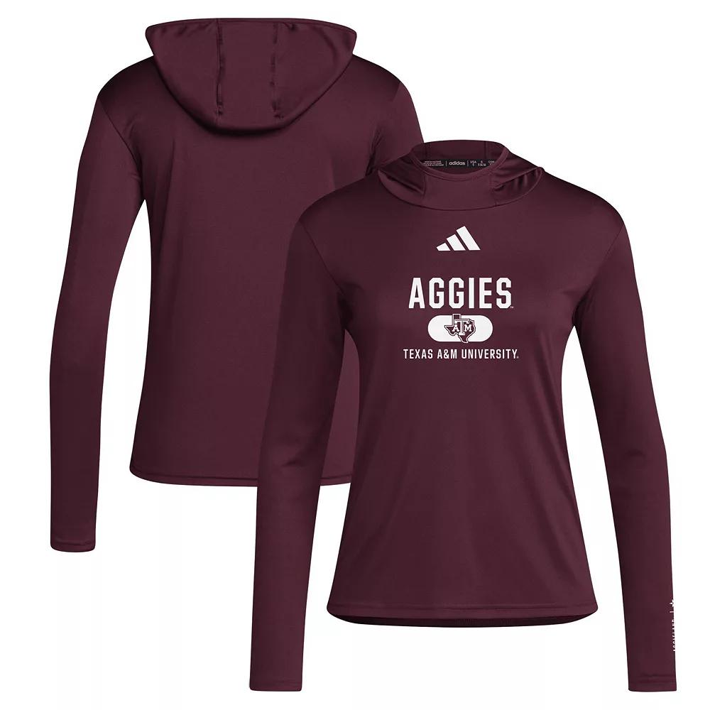 Women's adidas Maroon Texas A&M Aggies Long Sleeve Hoodie T-Shirt, Size: 2XL, Red Product Image