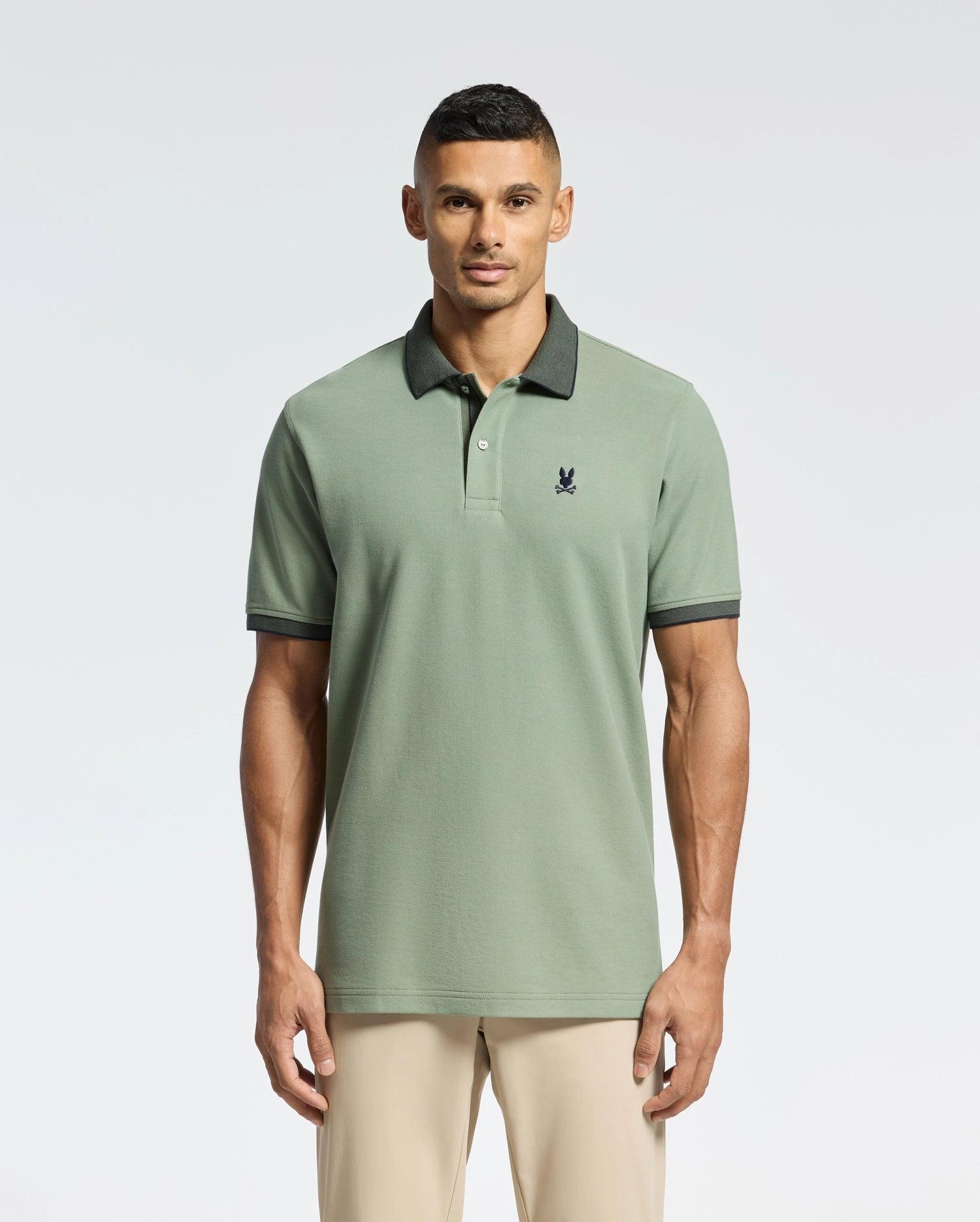 MENS JONAS STRIPE COLLAR PIQUE POLO - B6K583F200 Product Image