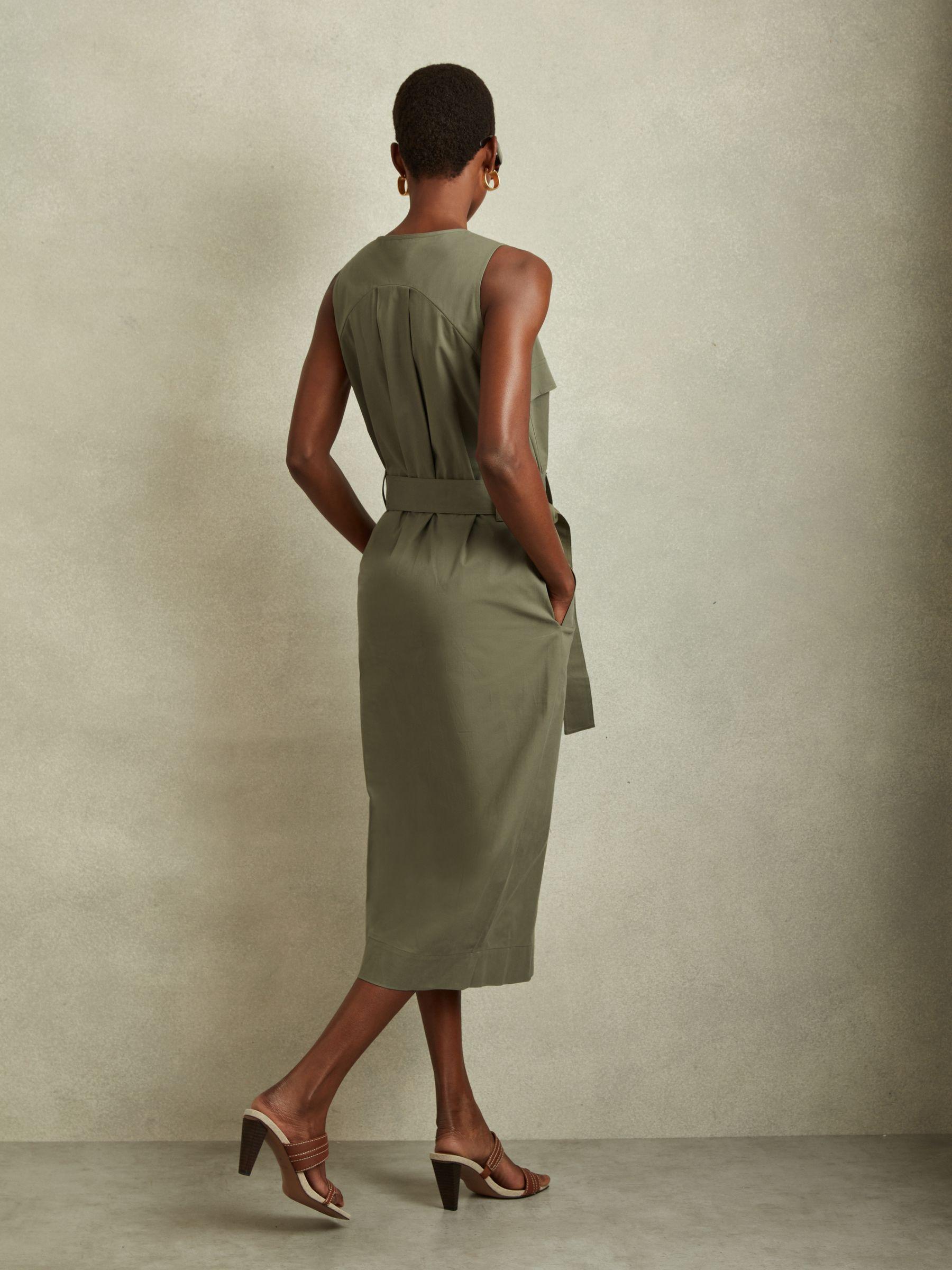 Utility Belted Midi Dress in Sage Product Image