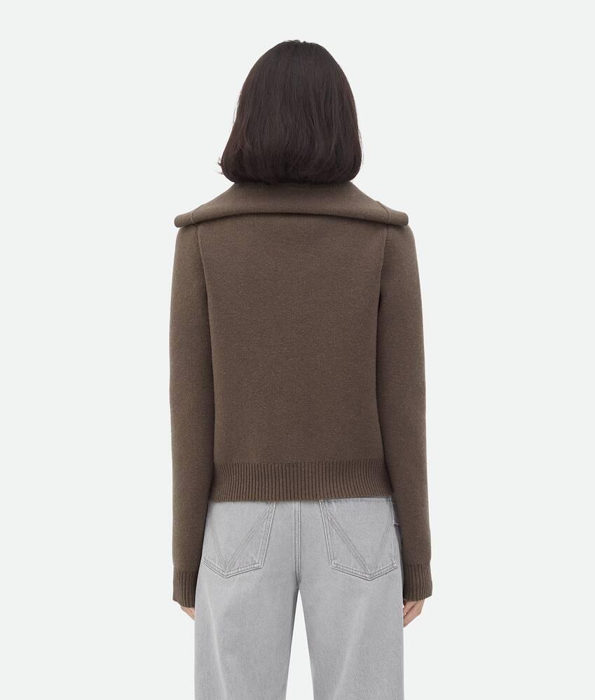 Women's Compact Wool Cardigan in Chestnut melange Product Image