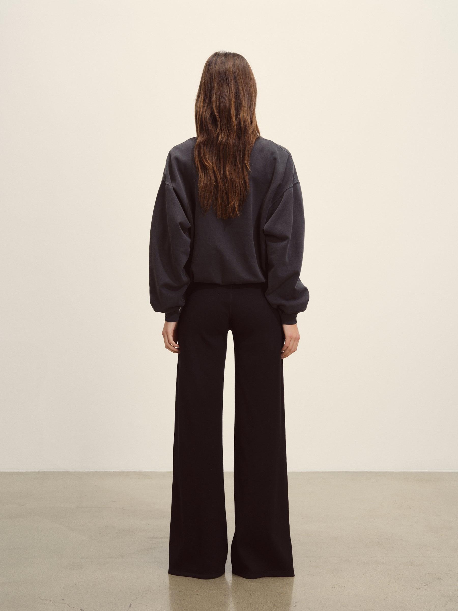 Soft Black Venice Wash Vintage Interloop Oversized Crew Product Image