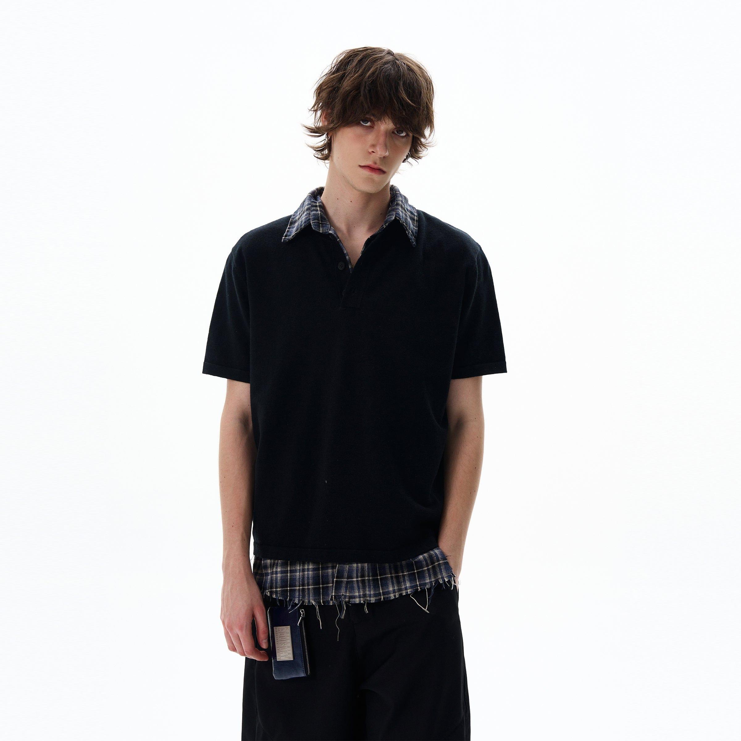 RT No. 12722 KNIT HENRY COLLAR SHORT SLEEVE Product Image