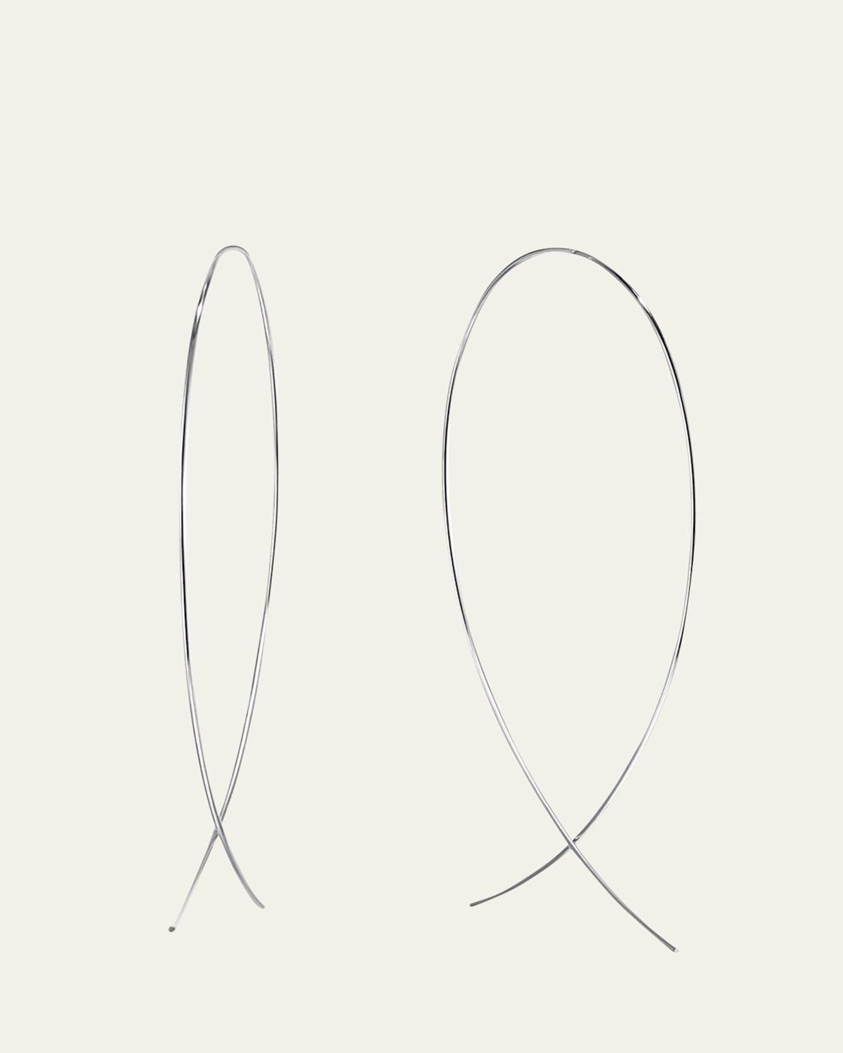 Womens 14K Large Wire Upside Down Hoops Product Image