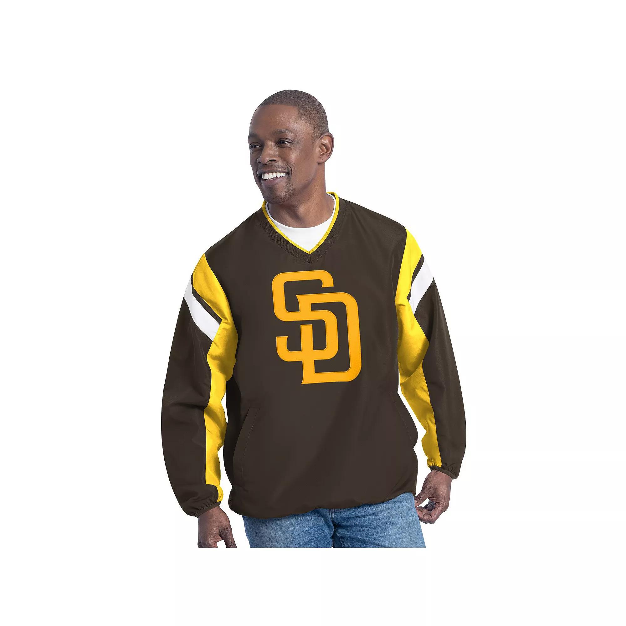 Men's G-III Sports by Carl Banks Brown San Diego Padres Double Coverage V-Neck Pullover,  Product Image