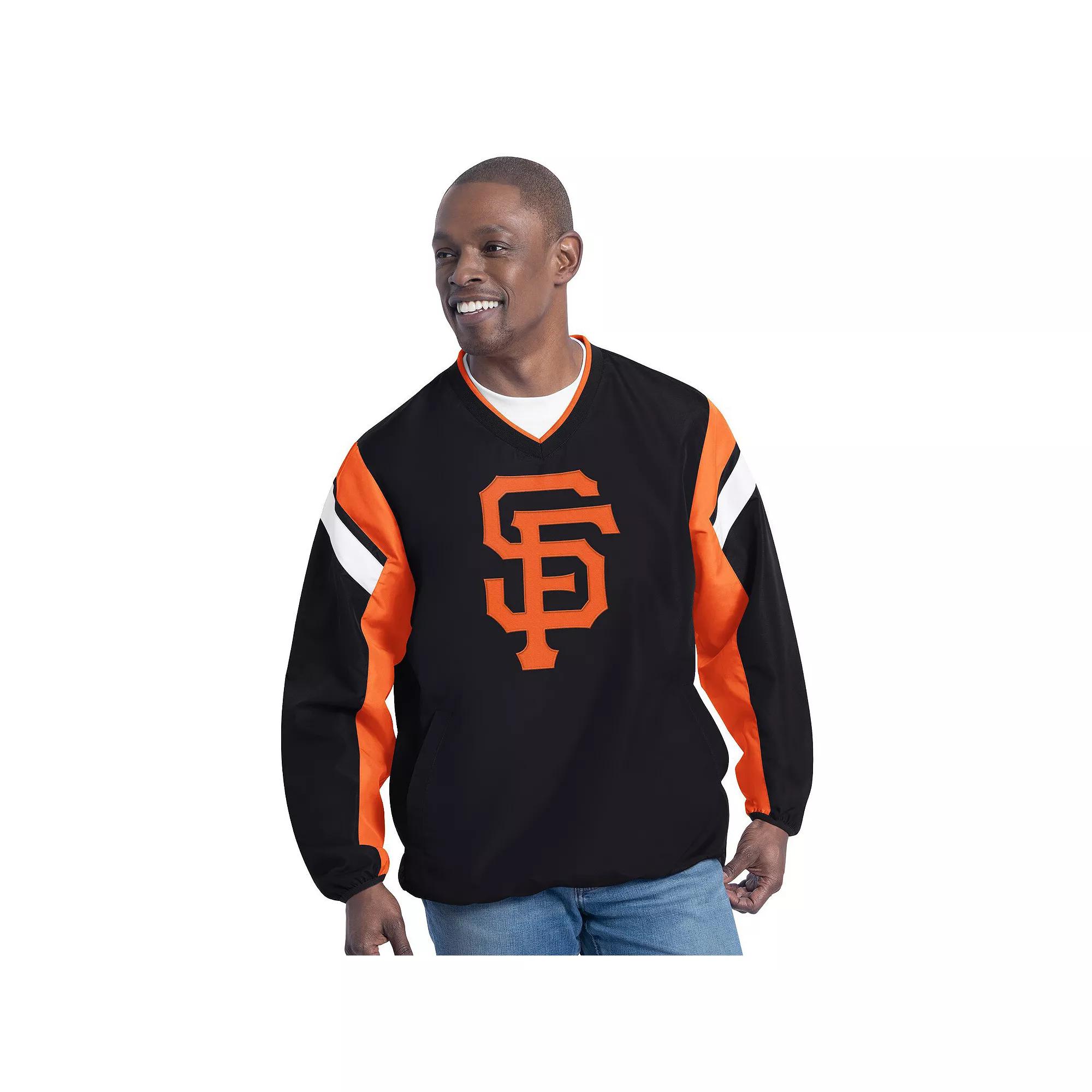 Men's G-III Sports by Carl Banks Black San Francisco Giants Double Coverage V-Neck Pullover, Size: Small Product Image