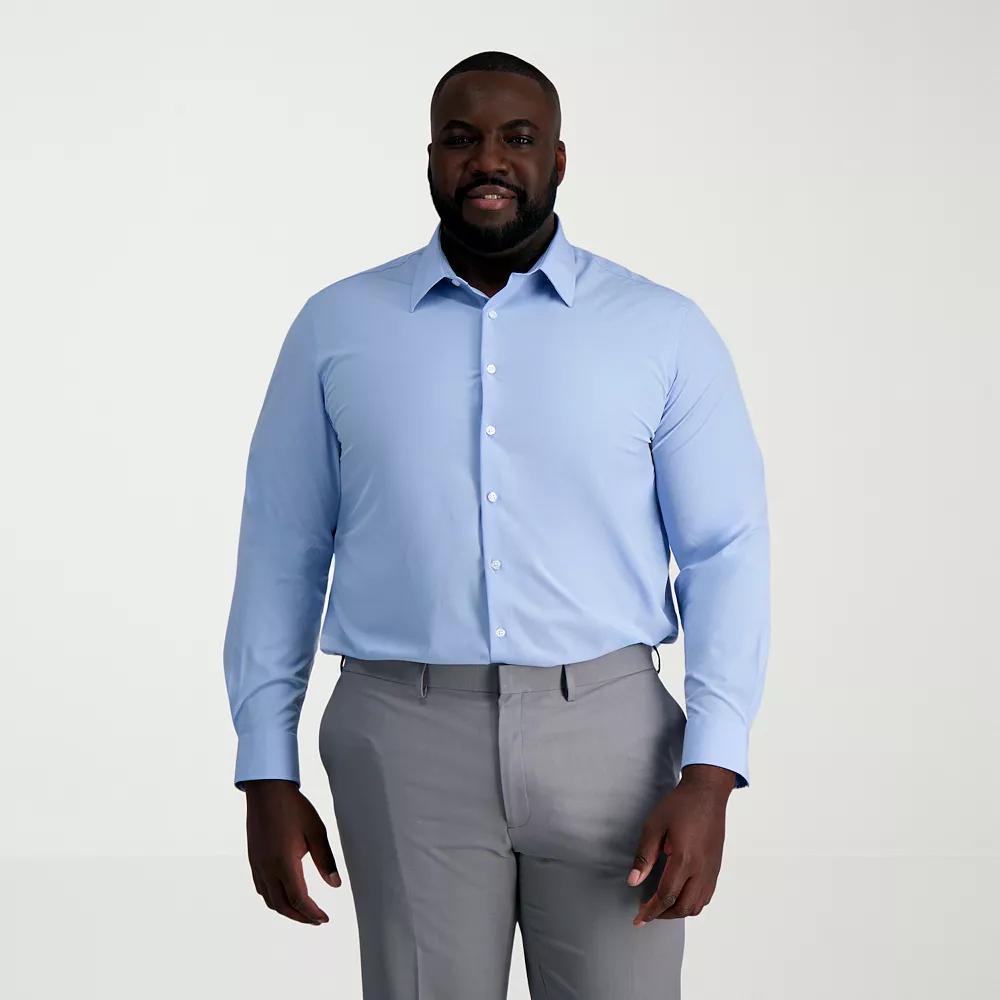 Big & Tall Haggar Smart Wash Classic Fit Solid Dress Shirt, Mens Product Image