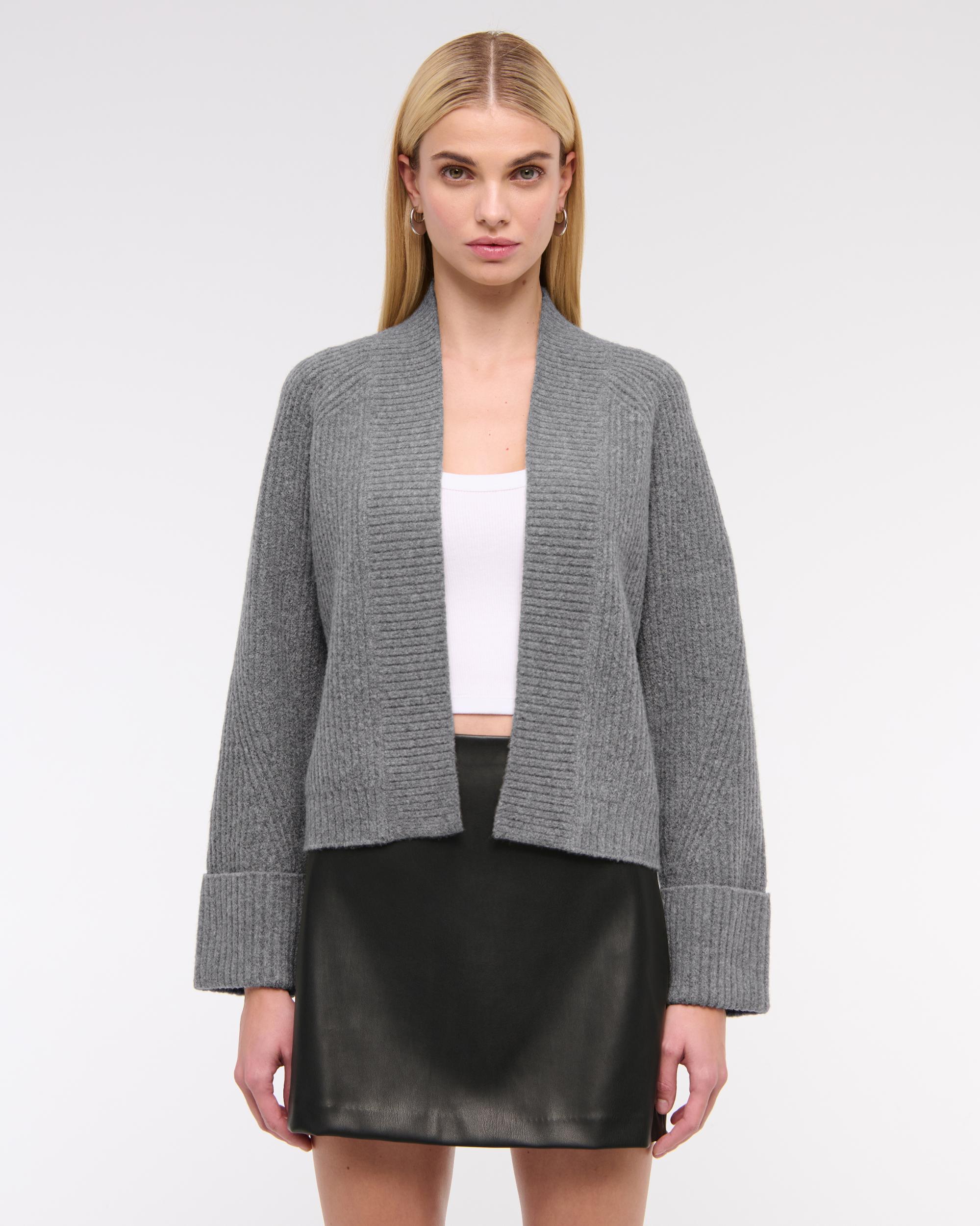 Ribbed Non-Closure Cardigan Product Image