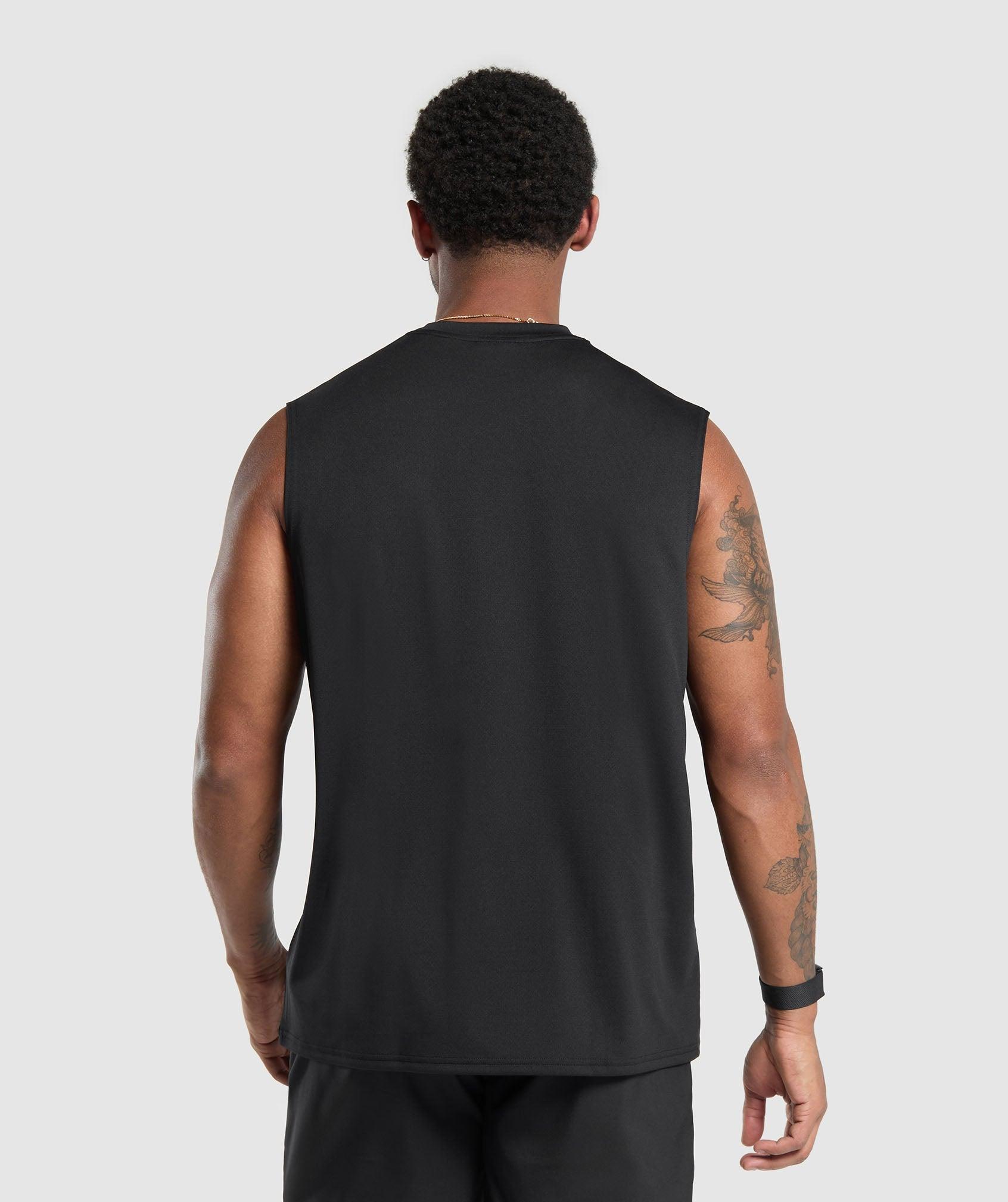 Gymshark Arrival Oversized Tank - Black Male Product Image