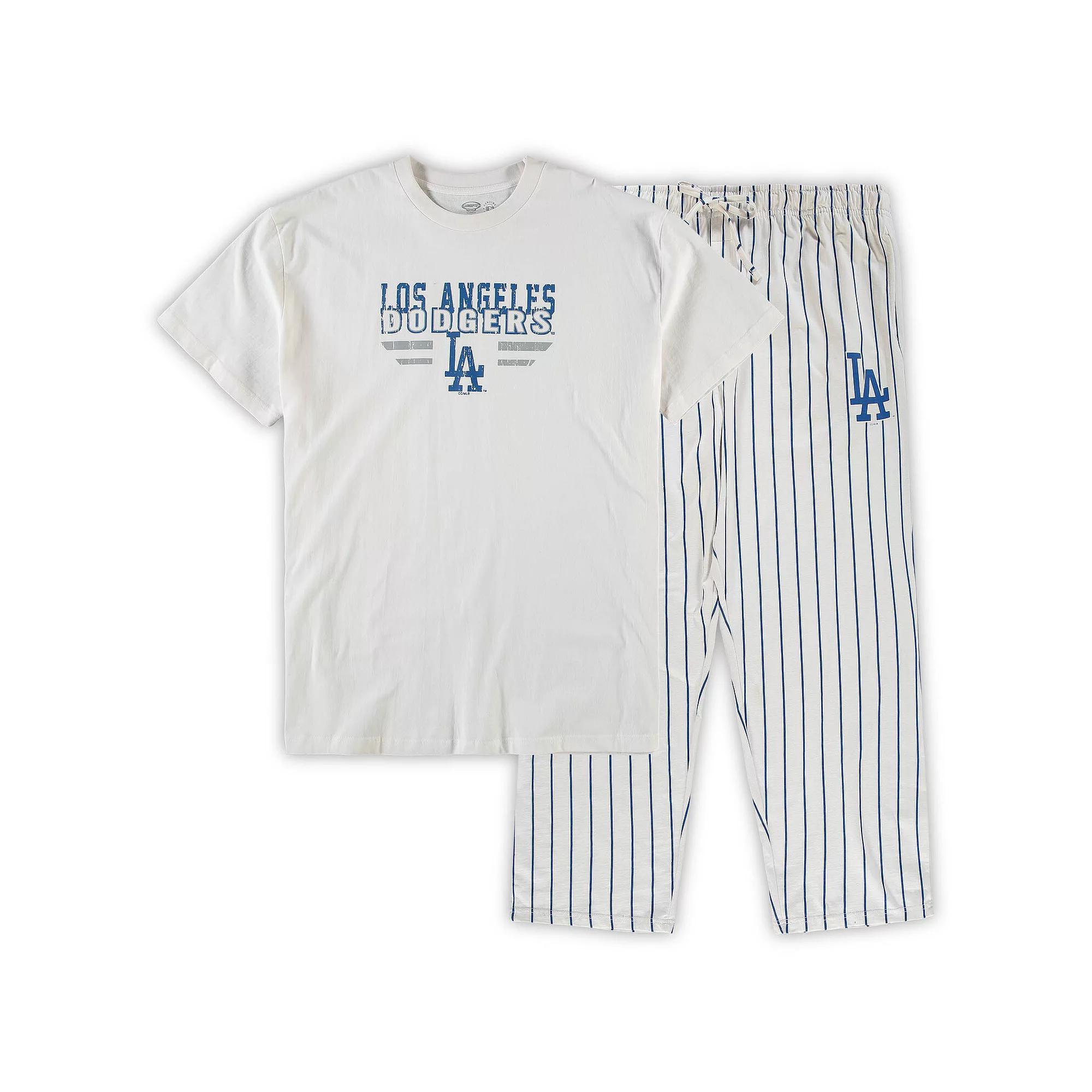 Men's Concepts Sport White/Royal Los Angeles Dodgers Big & Tall Pinstripe Sleep Set, Size: 4XB Product Image
