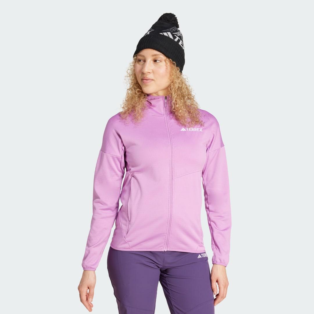 adidas Terrex Xperior Climawarm Light Fleece Hooded Jacket Black M Womens Product Image