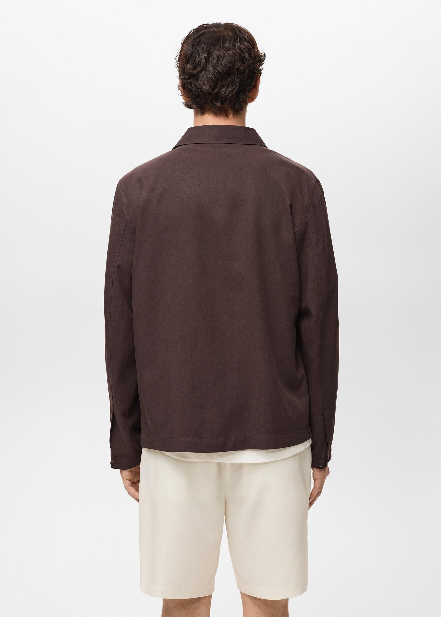 Pocket lyocell overshirt - Men | MANGO USA Product Image