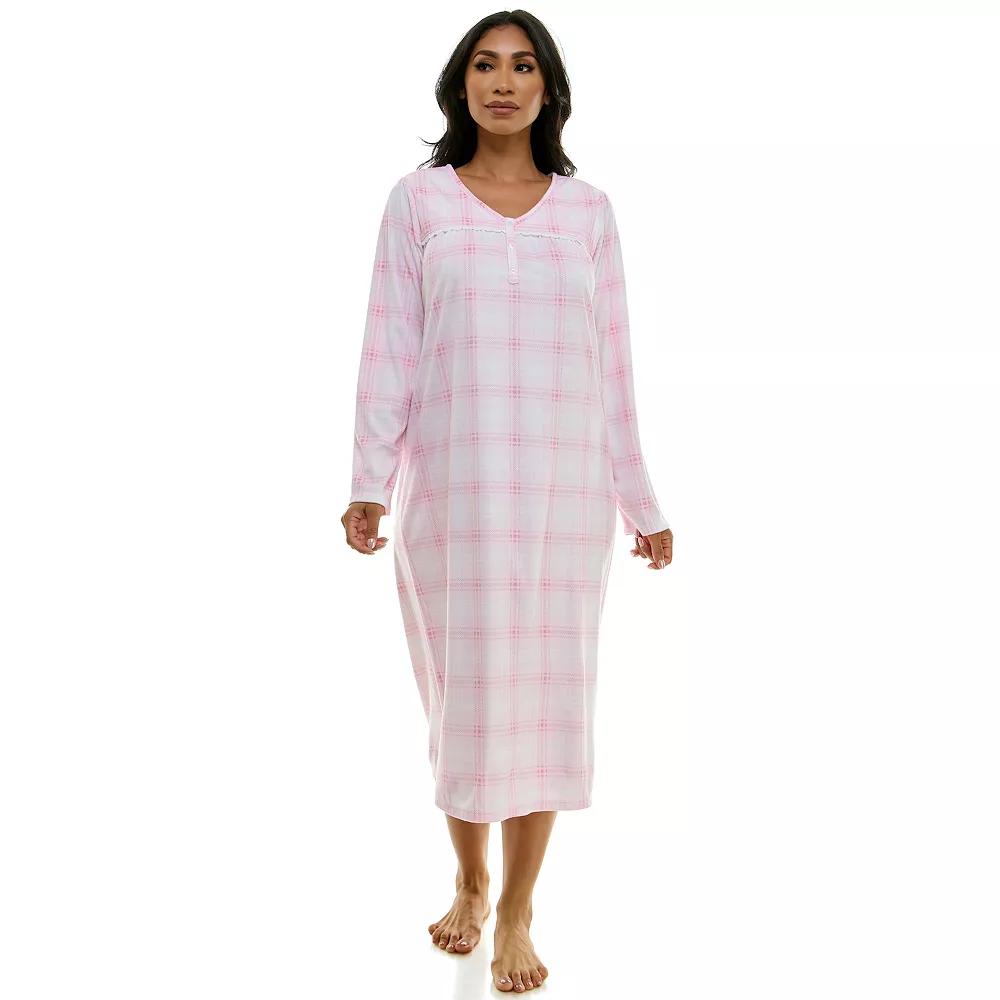 Petite Croft & Barrow® Velour Sleepshirt, Women's, Size: Small Petite, Arlas Check Product Image