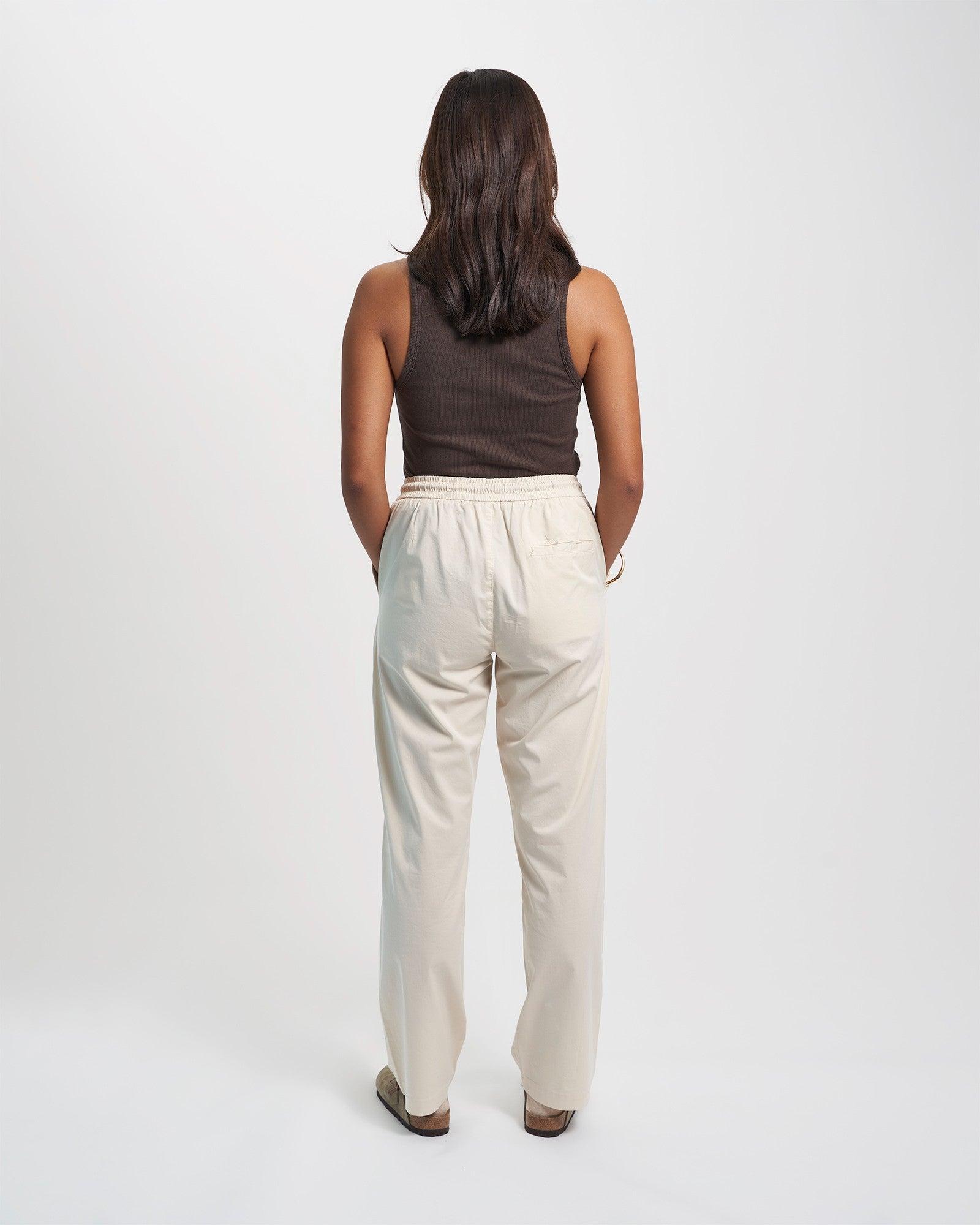 Organic Twill Pants - Ivory White Product Image