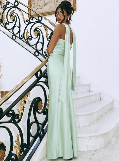 Exquisette Strapless Maxi Dress Sage Product Image