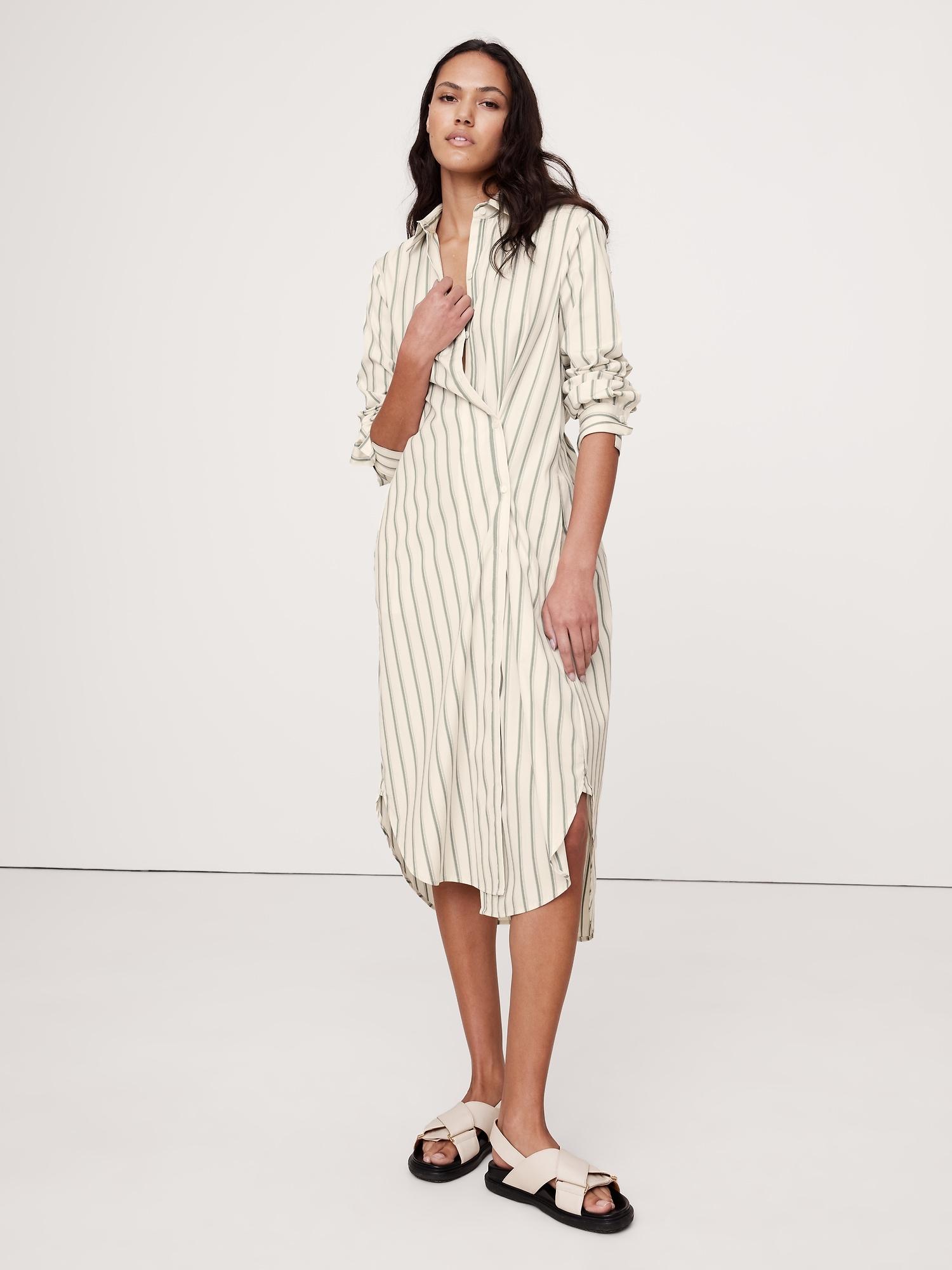 Poplin Asymmetrical Shirt Dress Product Image