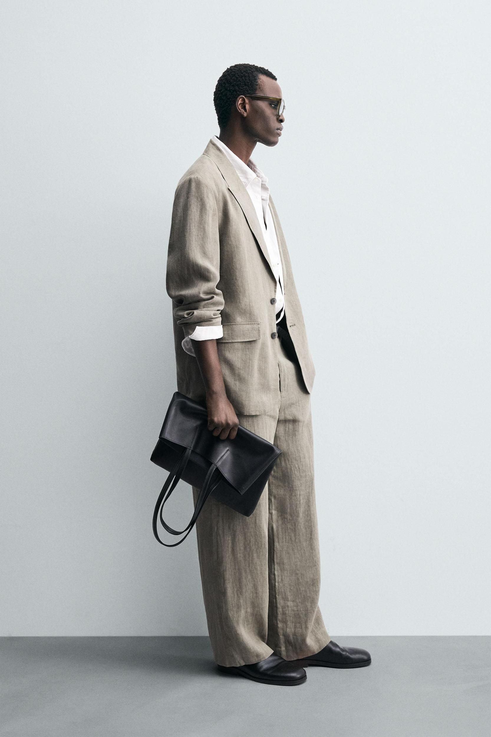 WASHED 100% LINEN SUIT BLAZER Product Image