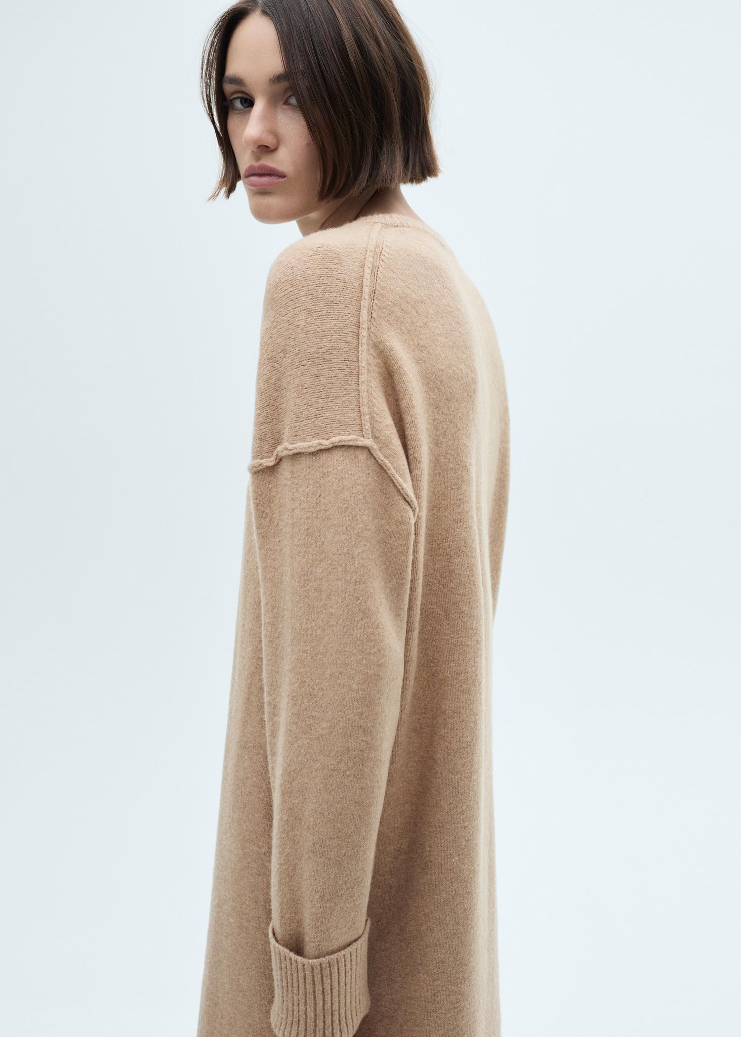 Knitted dress with ribbed finishes - Women | MANGO USA Product Image