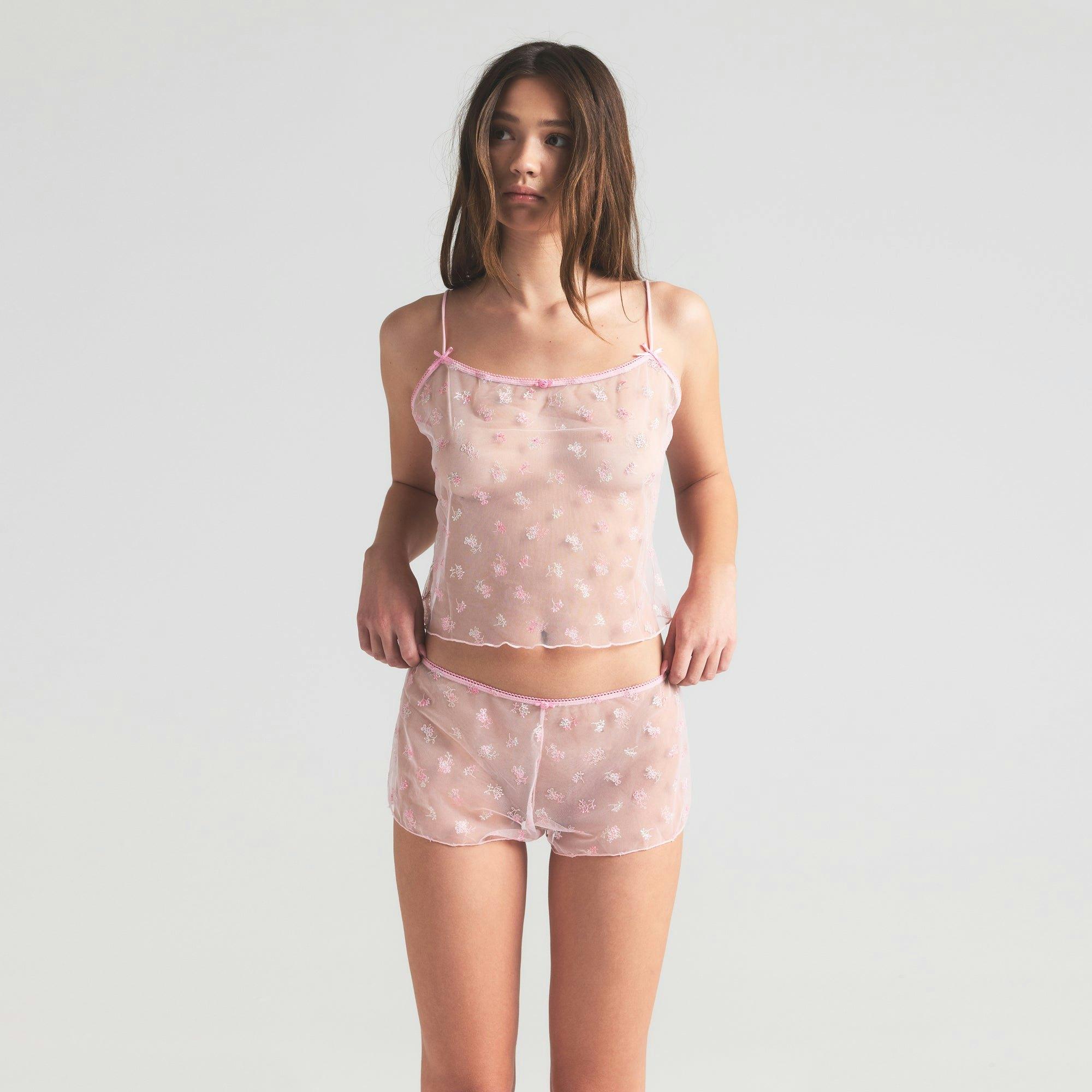 SPRING INTIMATES CAMI AND SHORT SET | CHERRY BLOSSOM MULTI TULLE Product Image