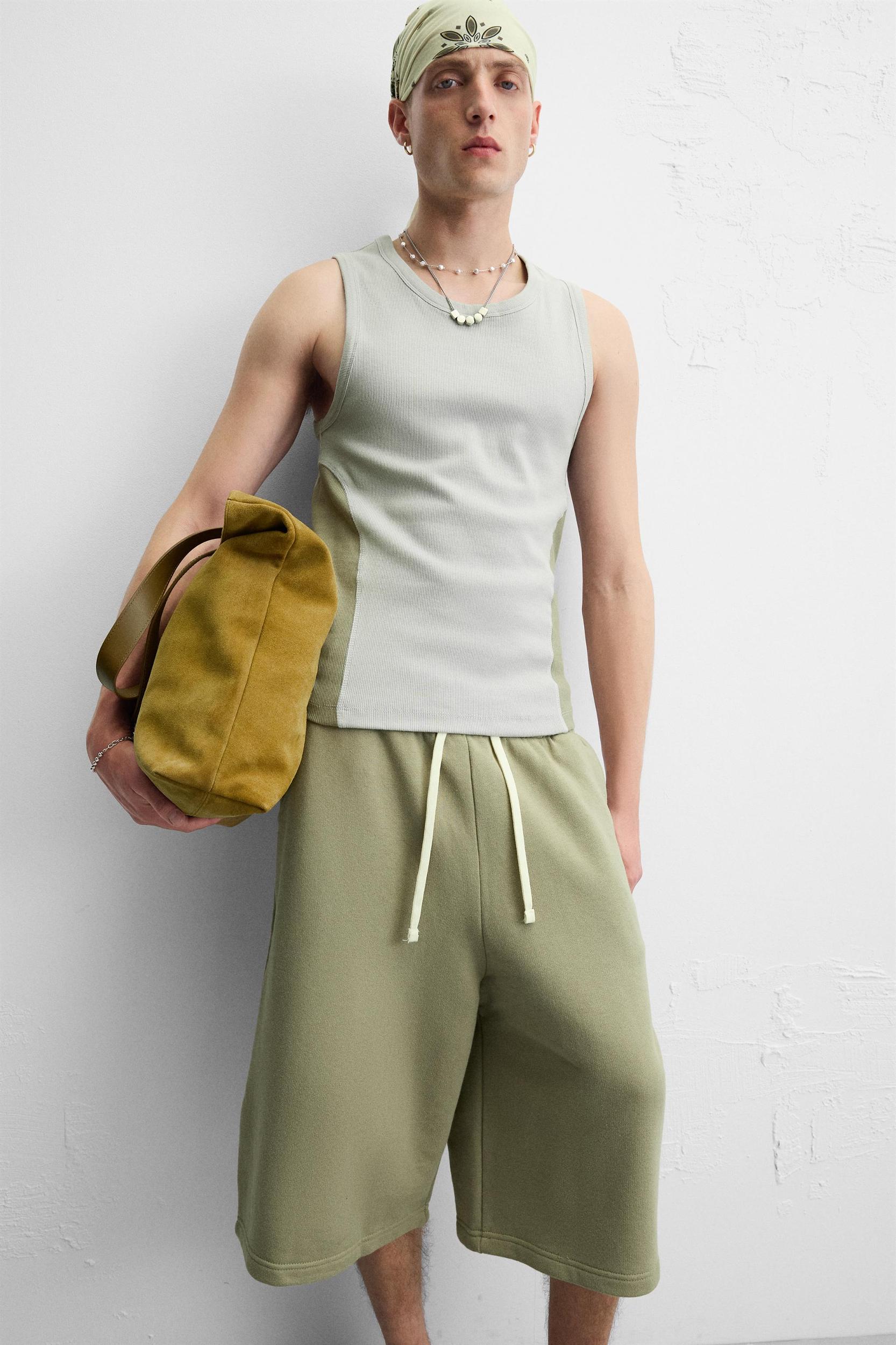 COLOR BLOCK RIBBED TANK TOP Product Image