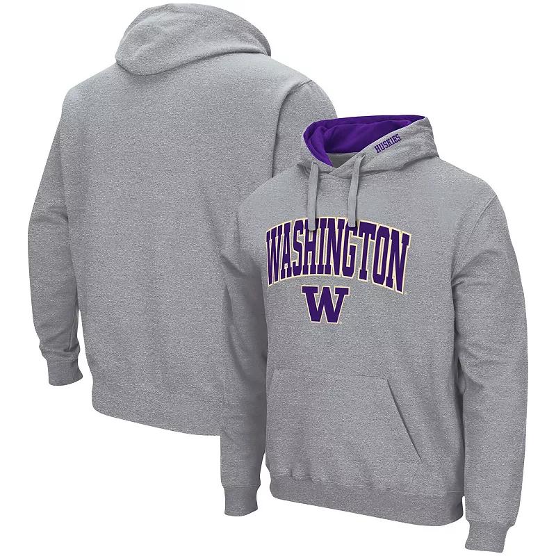 Men's Colosseum Heathered Gray Pitt Panthers Arch & Logo 3.0 Pullover Hoodie,  Product Image