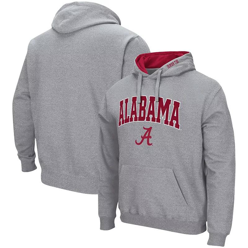 Mens Colosseum Heather Gray Alabama Crimson Tide Arch & Logo 3.0 Pullover Hoodie Product Image