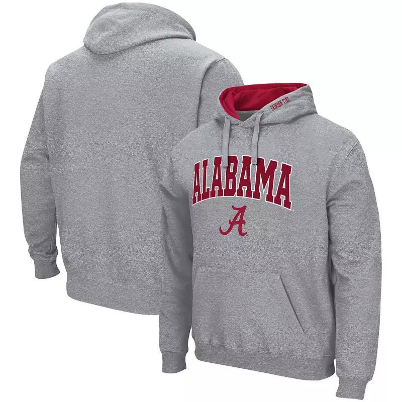 Mens Colosseum Heather Gray Alabama Crimson Tide Arch & Logo 3.0 Pullover Hoodie Product Image