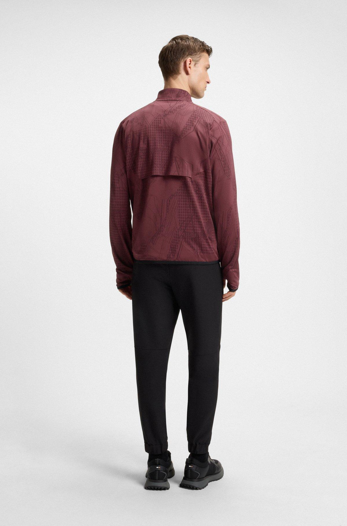 Active zip-neck sweatshirt in jacquard stretch fabric Product Image
