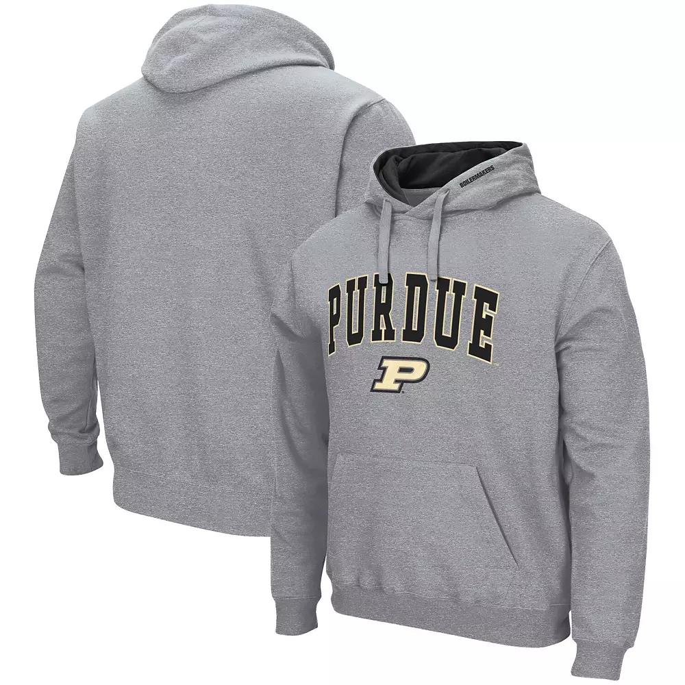 Men's Colosseum Heather Gray Purdue Boilermakers Arch & Logo 3.0 Pullover Hoodie,  Product Image