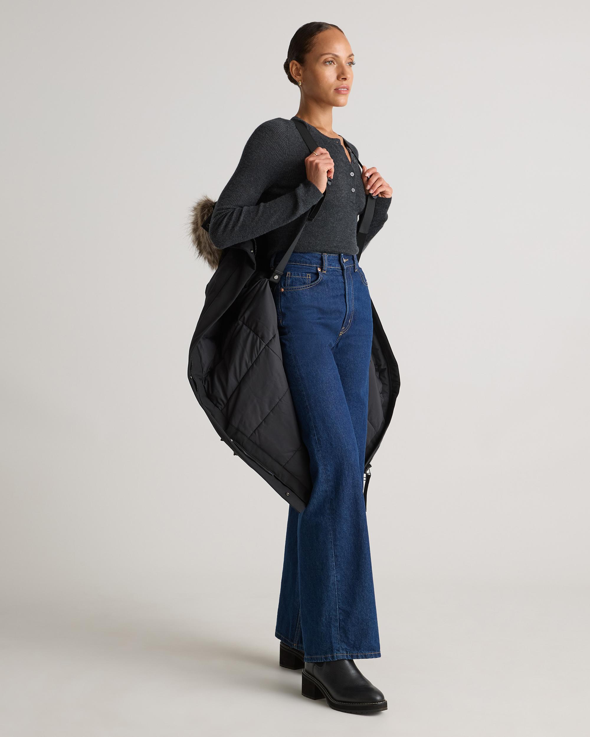 Quince | Women's Responsible Down Hooded Long Parka Size XL, Recycled Polyester Product Image