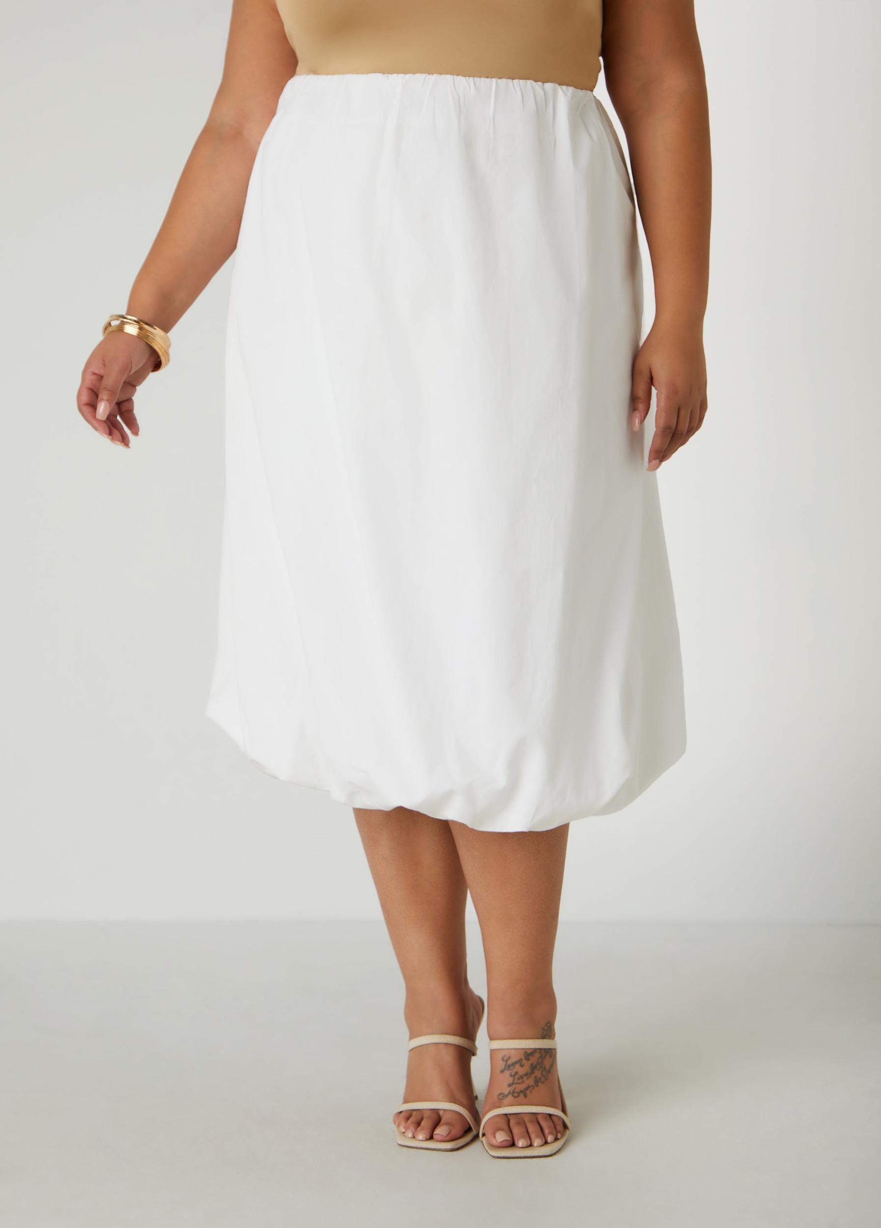 Plus Size Cotton Midi Bubble Skirt Ashley Stewart Product Image