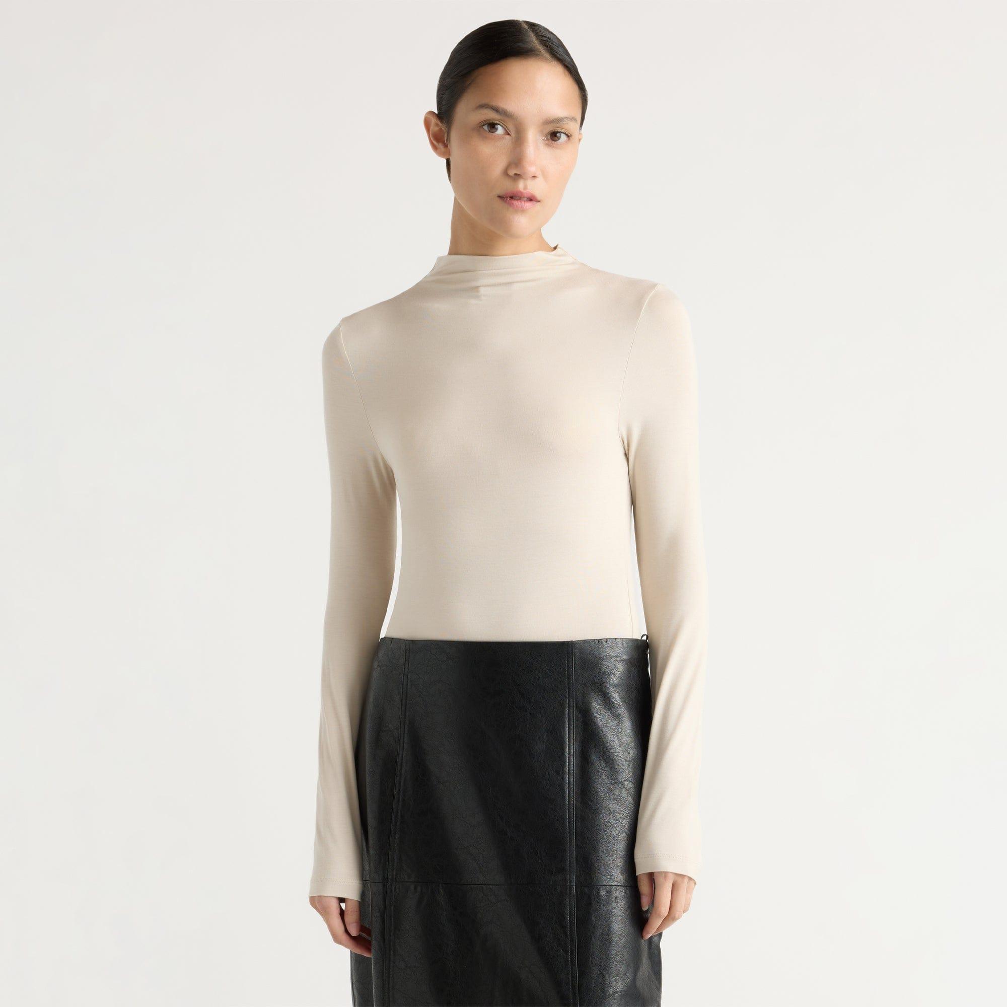 Ava Mock-Neck Long-Sleeve Tee Product Image