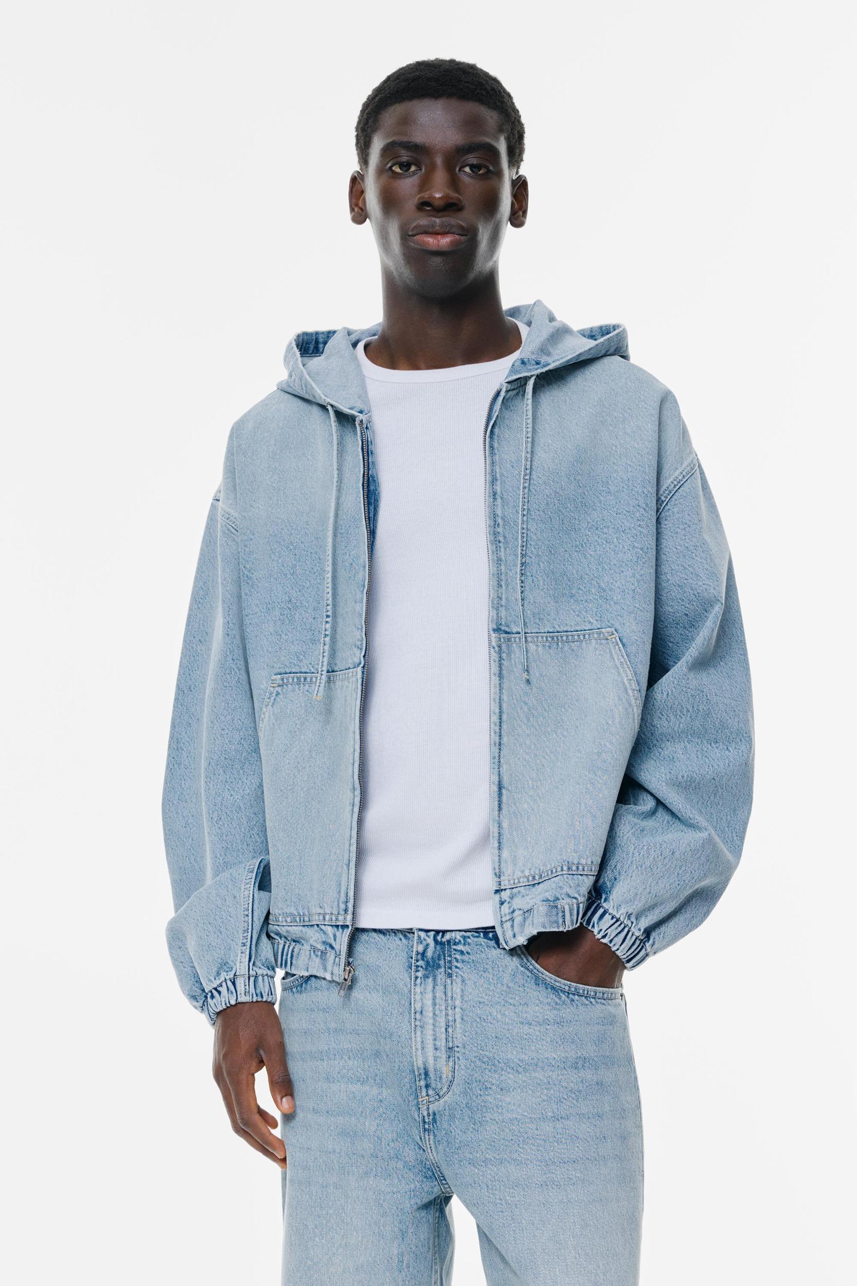 Denim hooded jacket Product Image