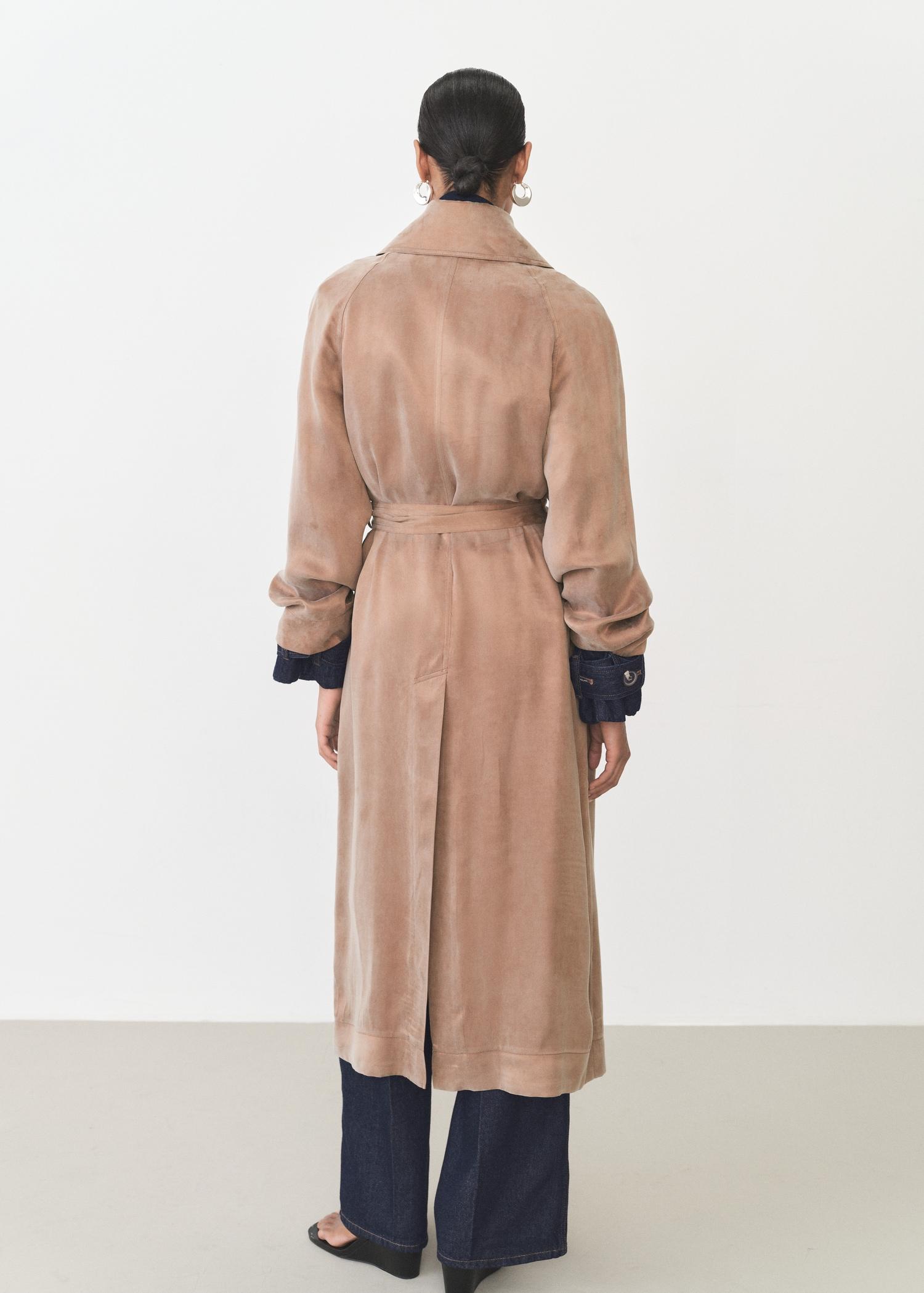 Belt lyocell trench - Women | MANGO USA Product Image