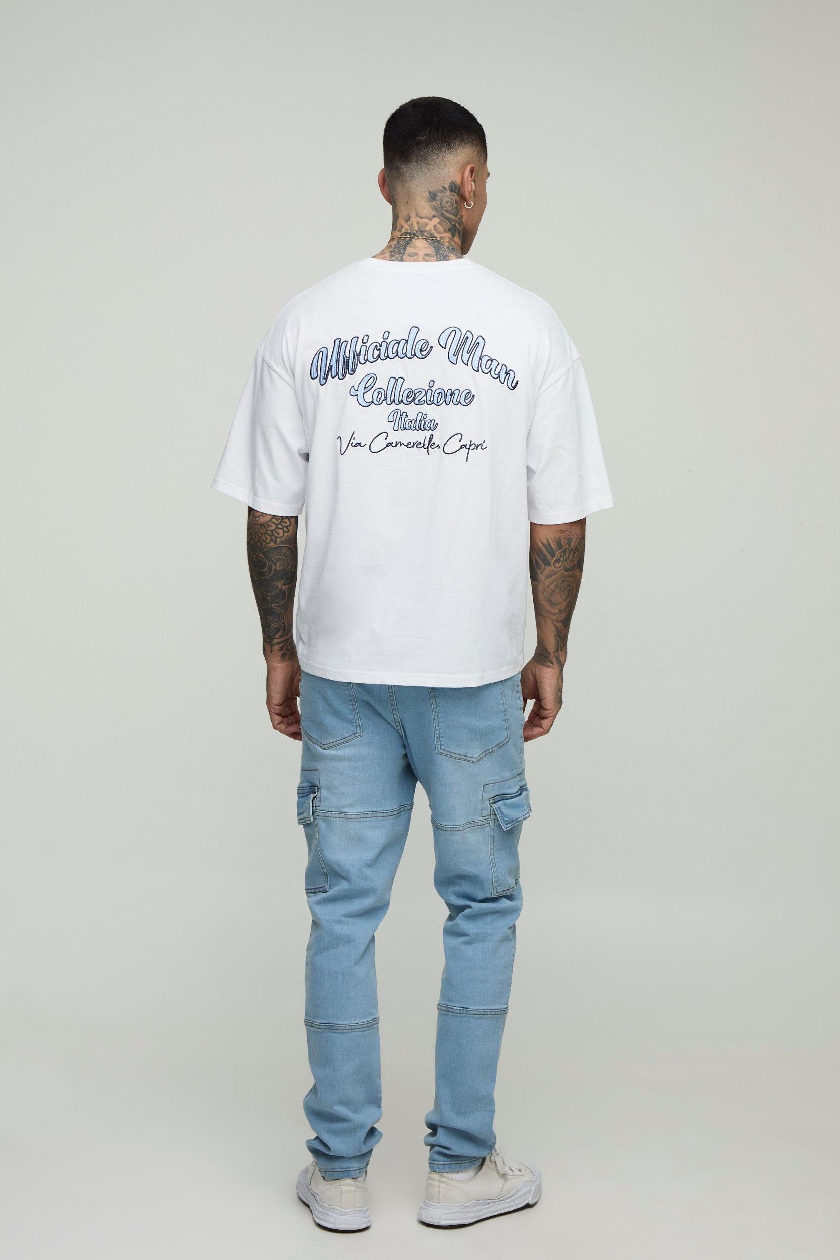 Tall Seam Detail Cargo Slim Fit Jeans | boohooMAN USA Product Image