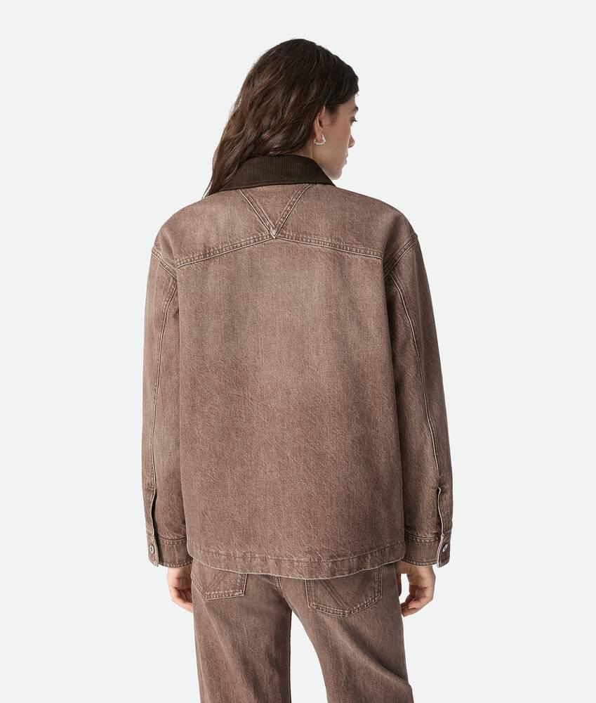 Women's Brown Denim Jacket in Brown Product Image