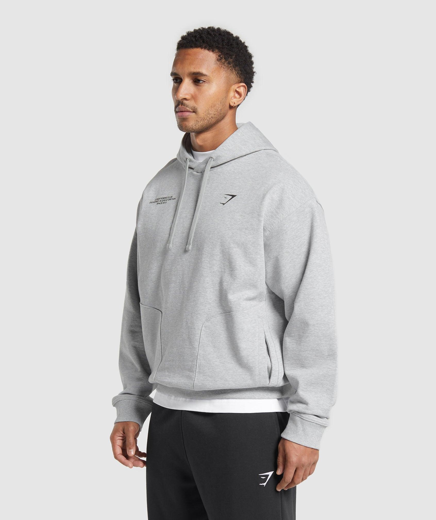 Gymshark Conditioning Club Hoodie - Light Grey Core Marl Male Product Image