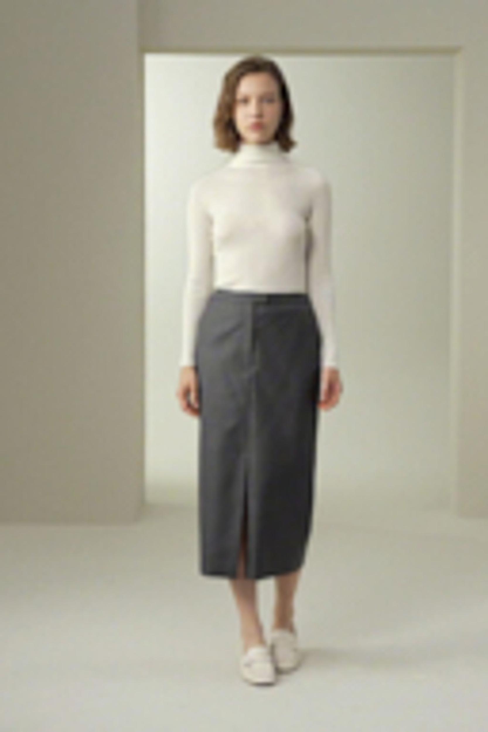 LILYSILK Wool Skirt - Female - Black Silk and Wool - Delicate Elastic Back Waist Skirt 6 Product Image