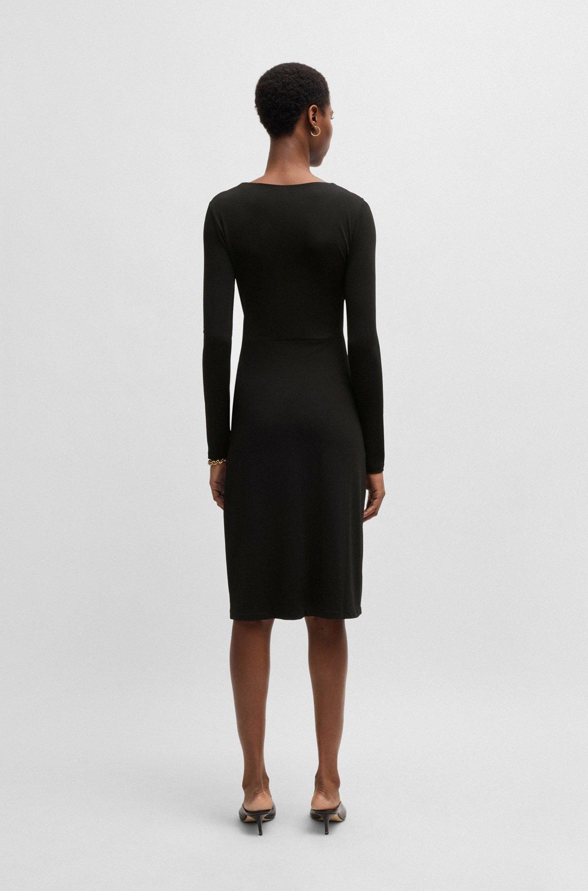 Wrap-front dress in stretch crepe Product Image
