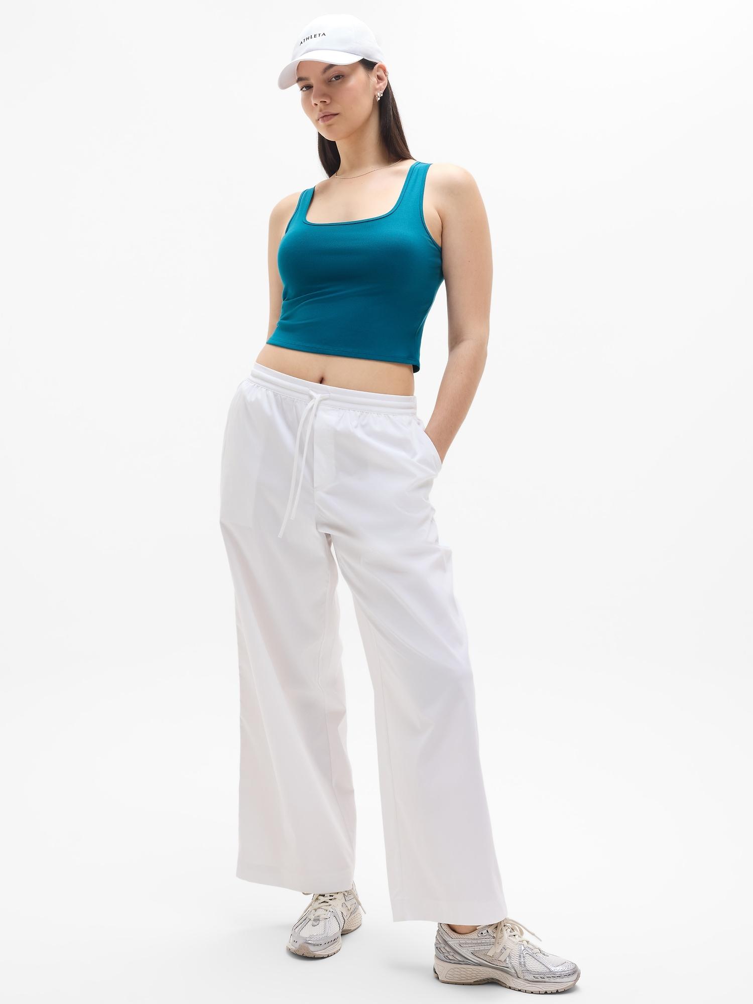 Signature Rib Square Neck Crop Tank Product Image