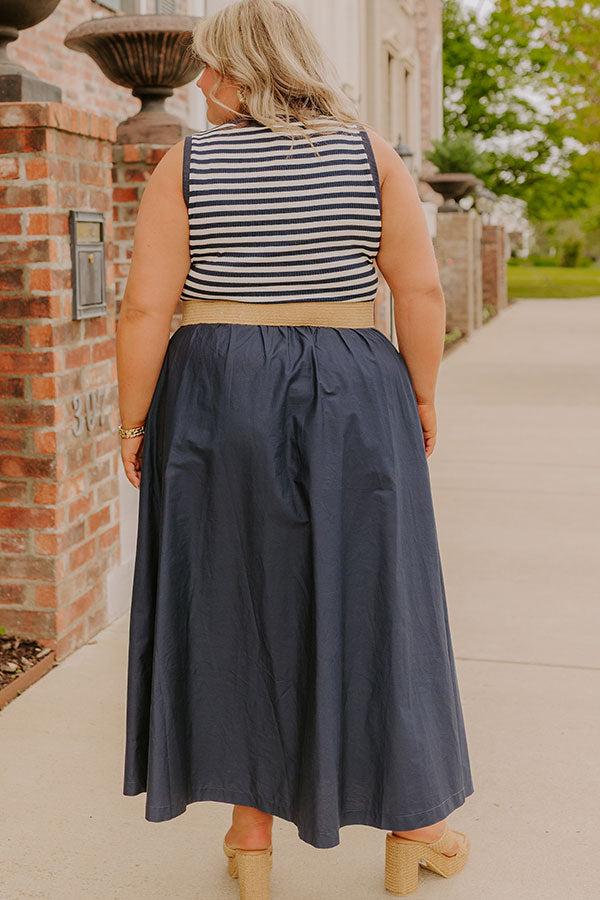 Brunch On The Pier Stripe Mid Dress Curves Product Image