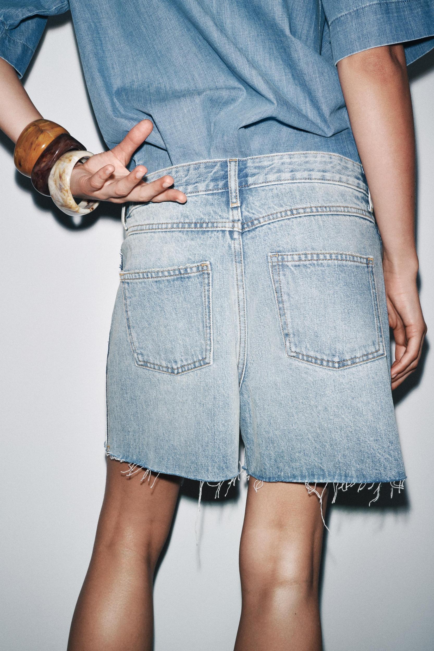 ZW COLLECTION MID-RISE DENIM SHORTS Product Image