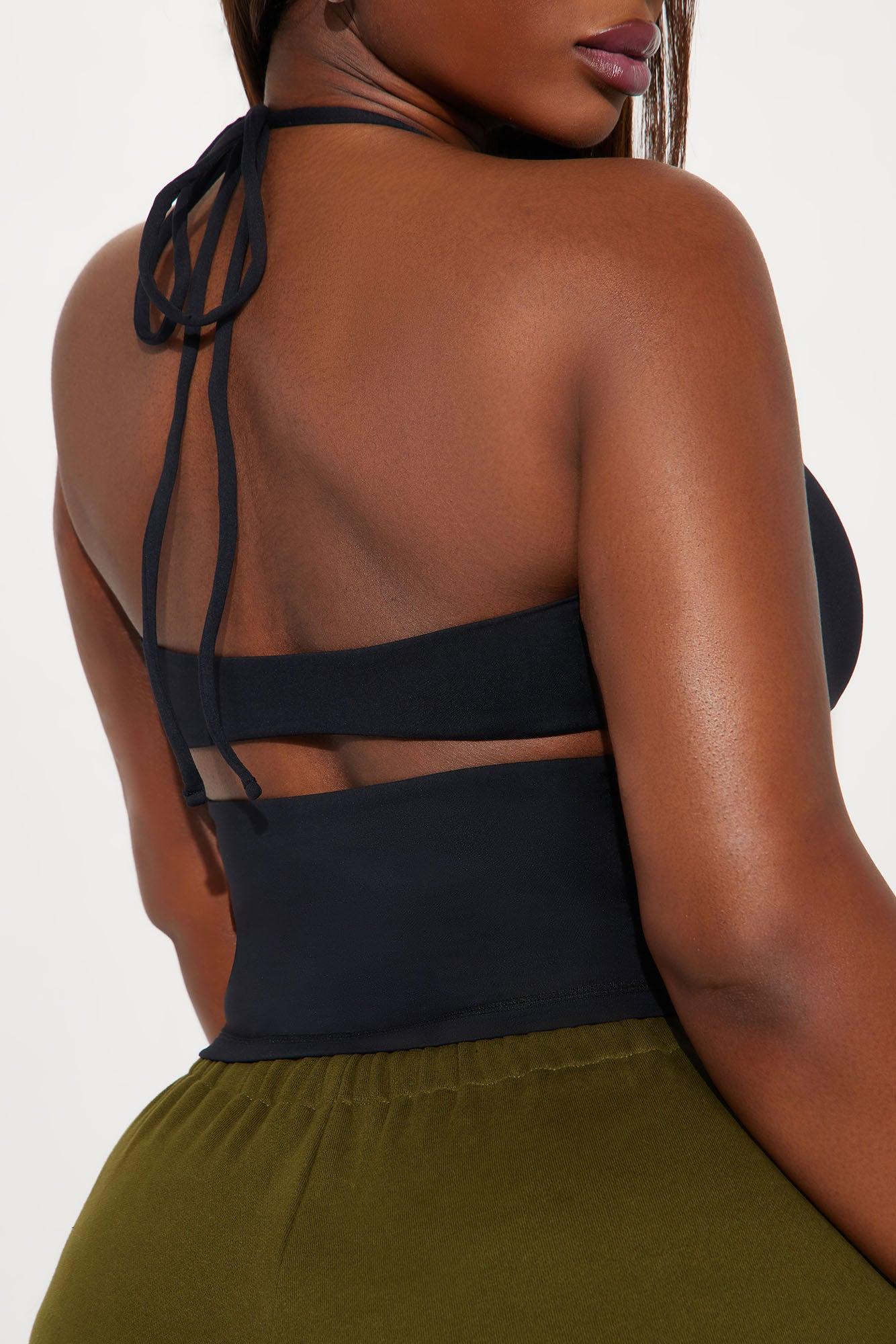 Second Skin Double Lined Cut Out Halter Top - Black Female Product Image