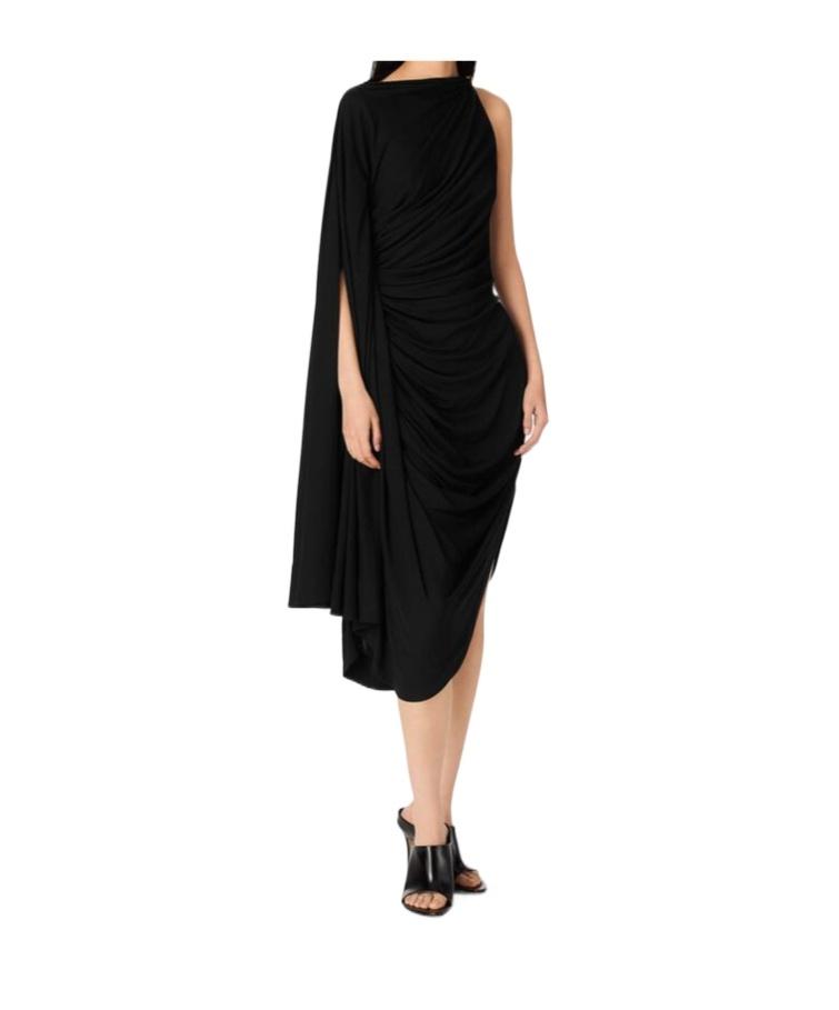 BOTTEGA VENETA Draped Dress In Black Product Image