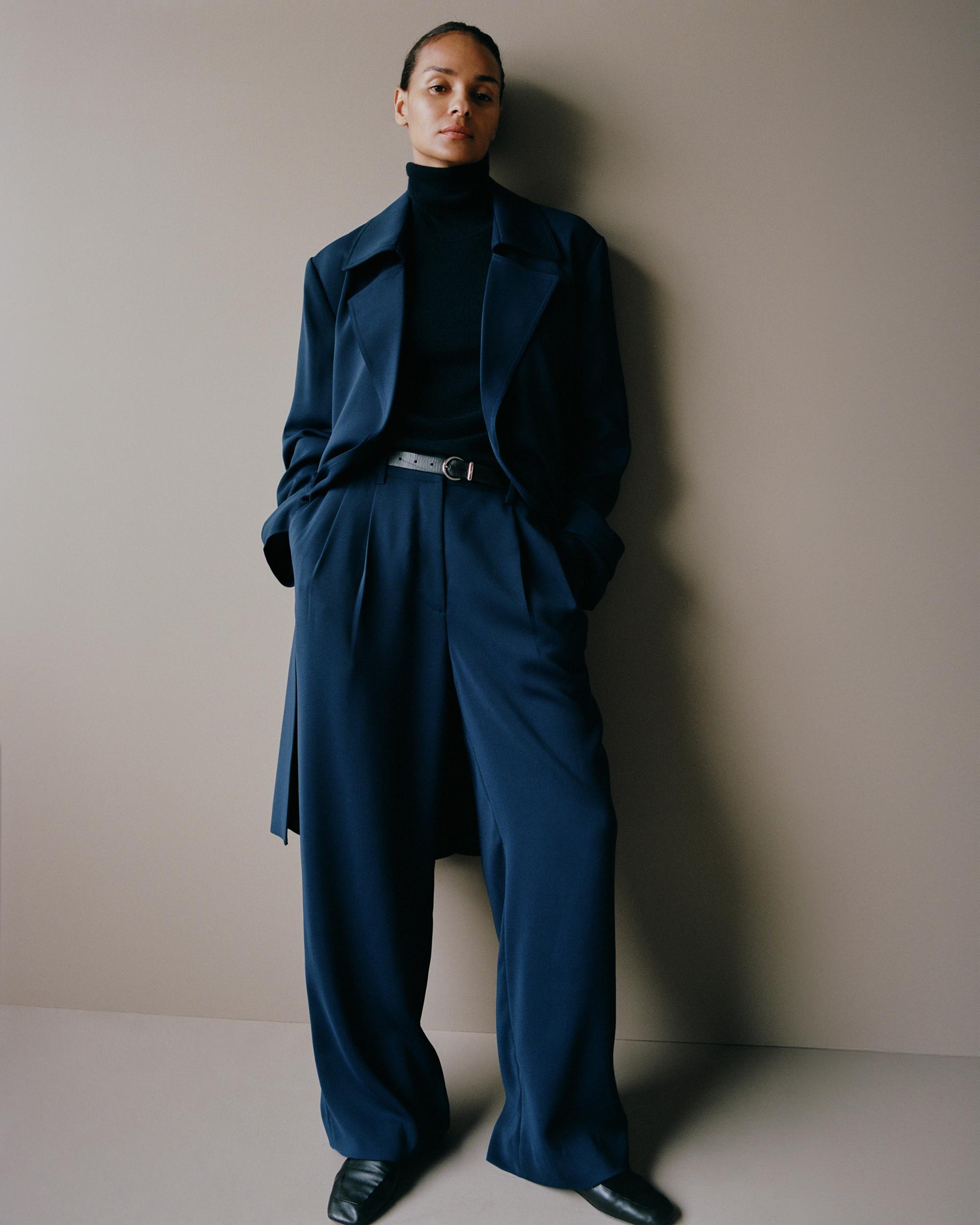 Quince | Women's Stretch Crepe Pleated Wide Leg Pants Recycled Polyester Product Image