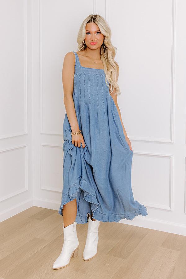 Sunshine On The Mind Chambray Maxi Dress Product Image